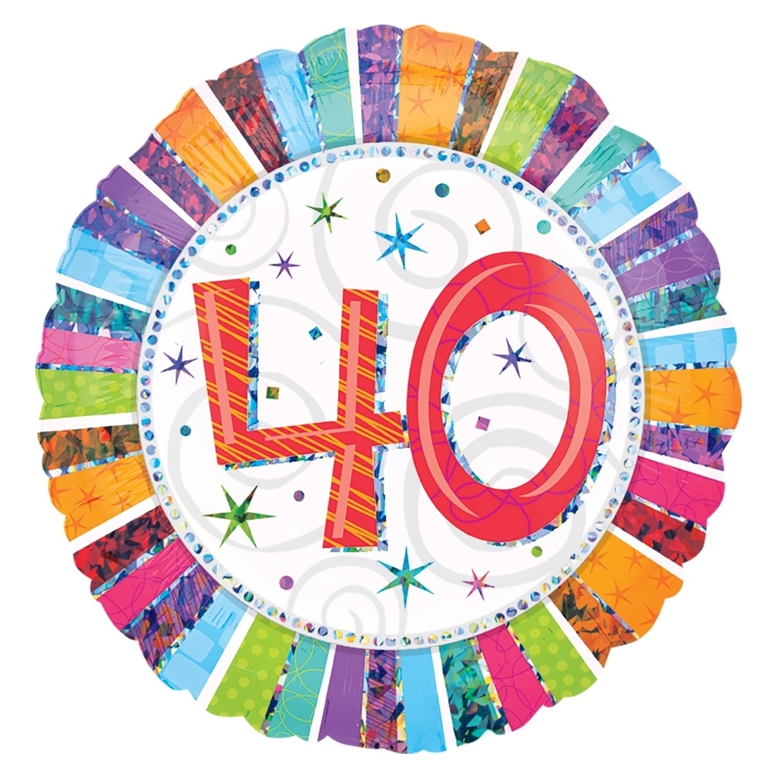 Radiant 40th Birthday Helium Balloon