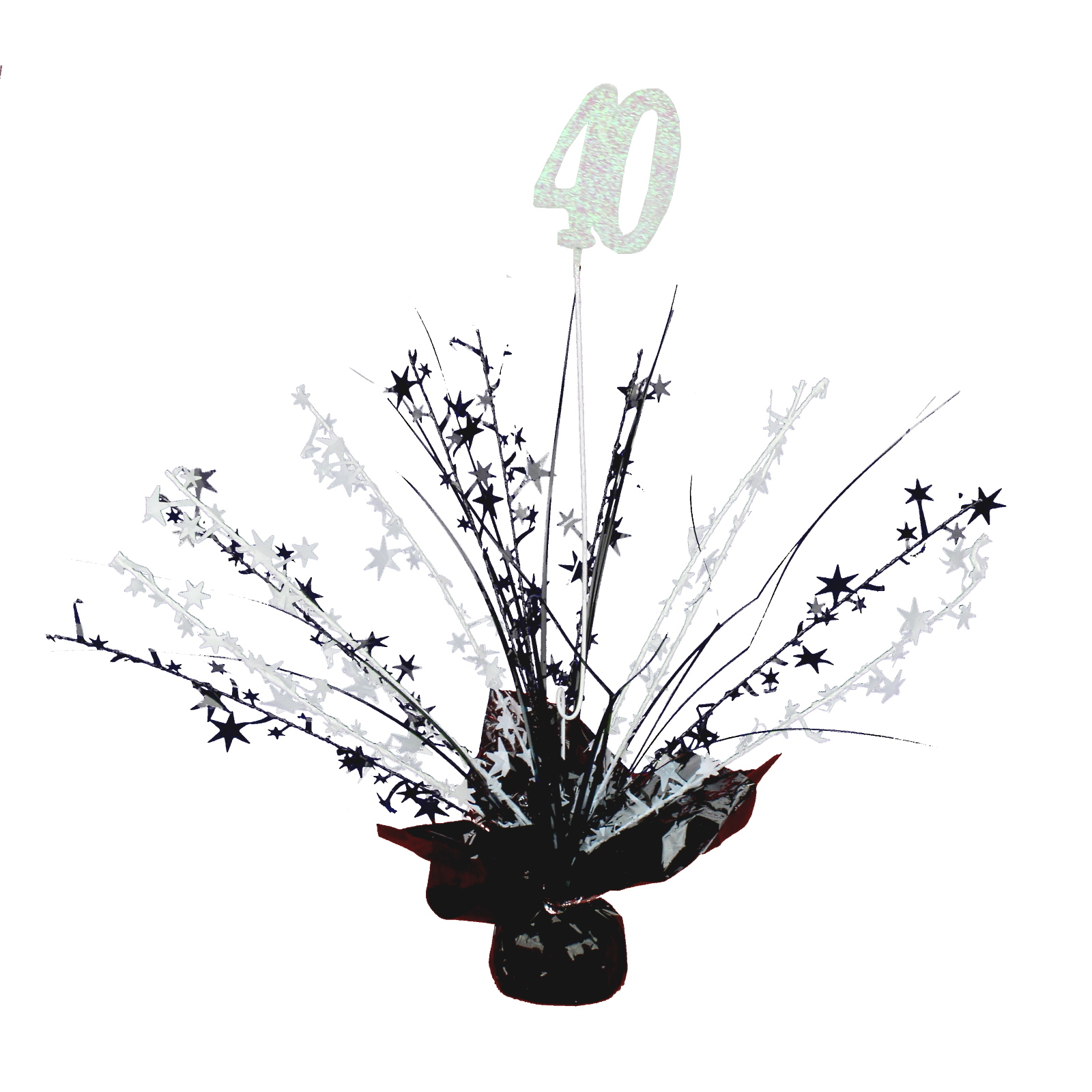 40th Black & White Balloon Weight Table Centrepiece