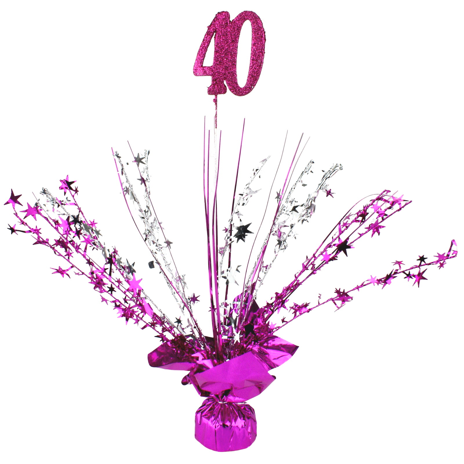 40th Hot Pink Balloon Weight Table Centrepiece