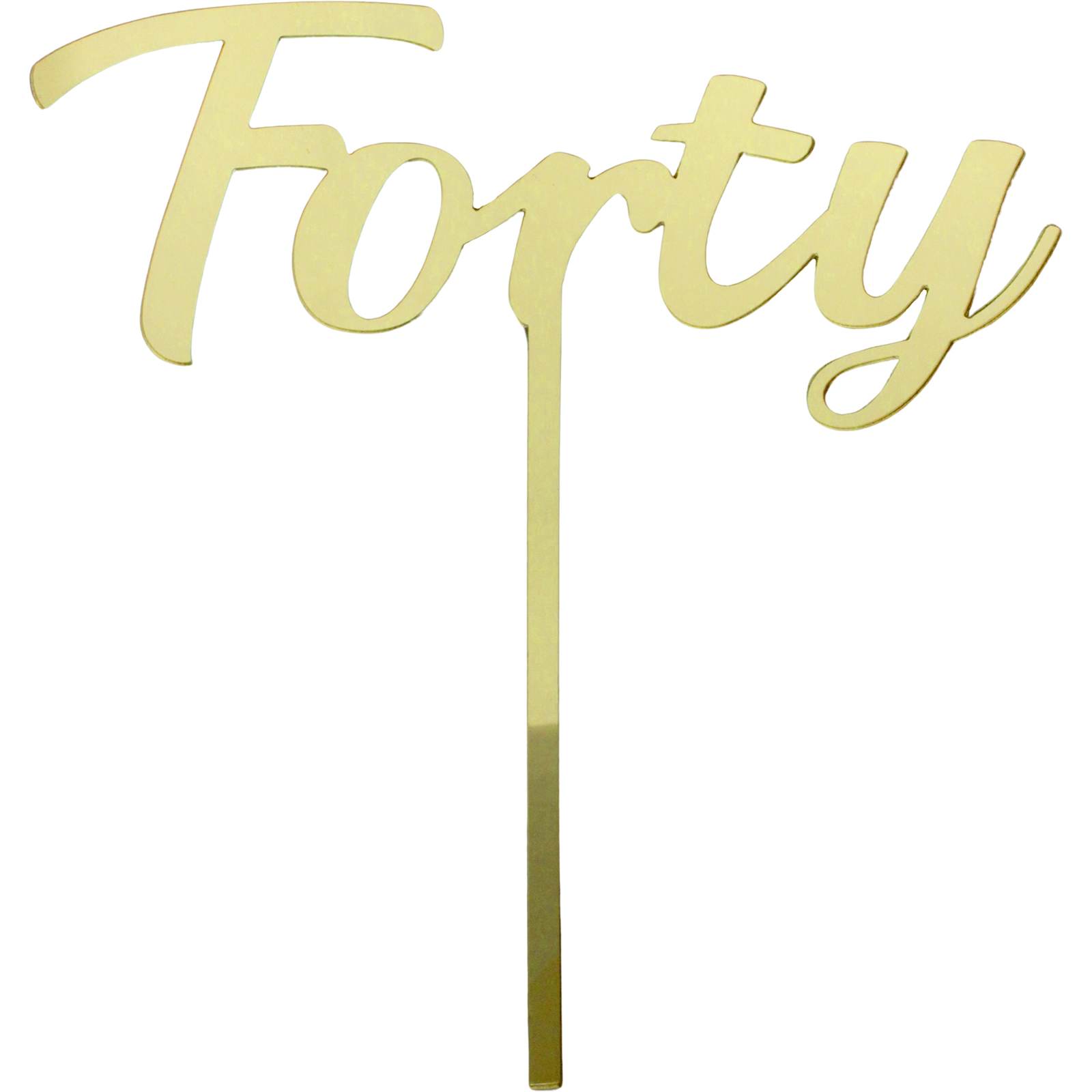 Forty Gold Acrylic Cake Topper