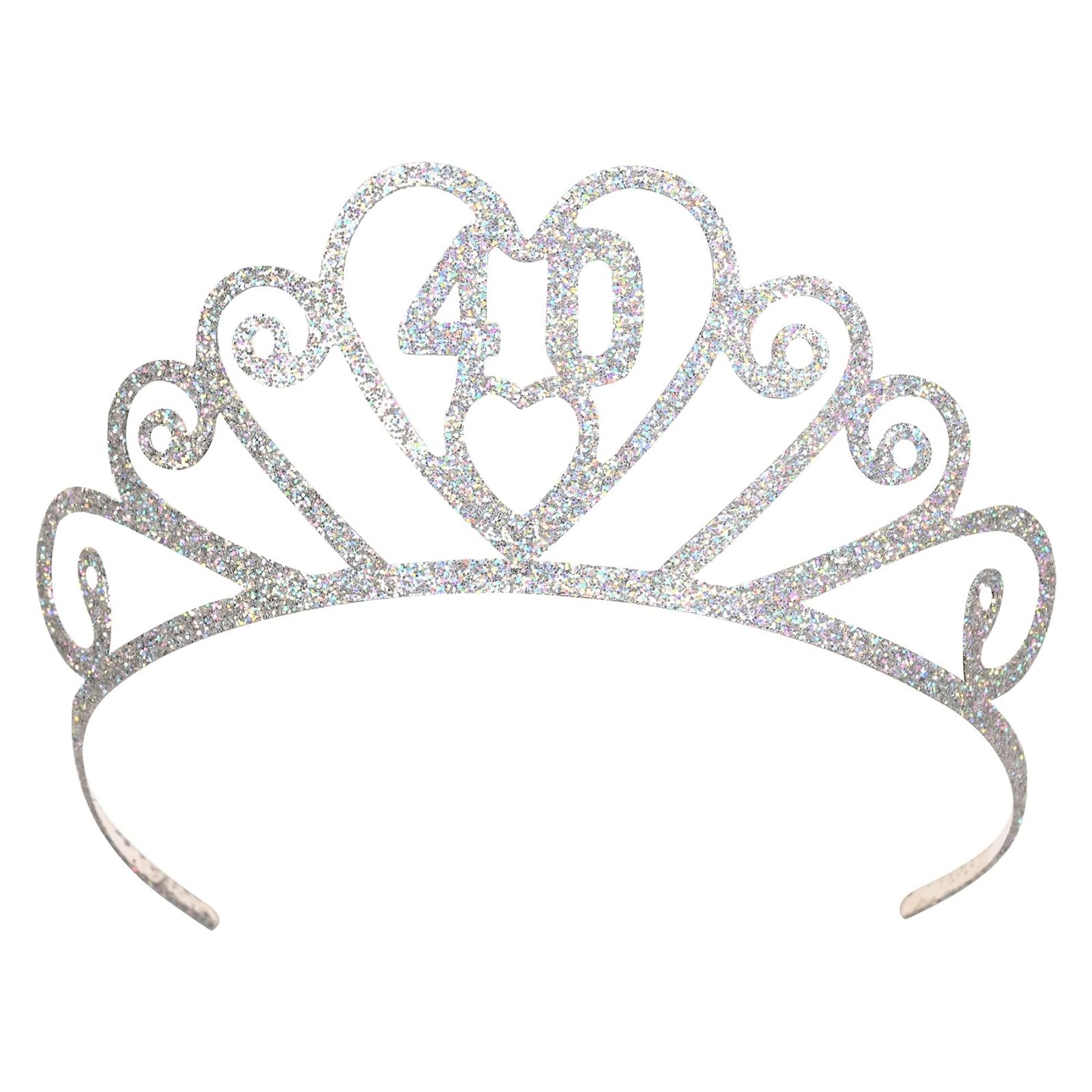 Glittered Silver 40th Tiara