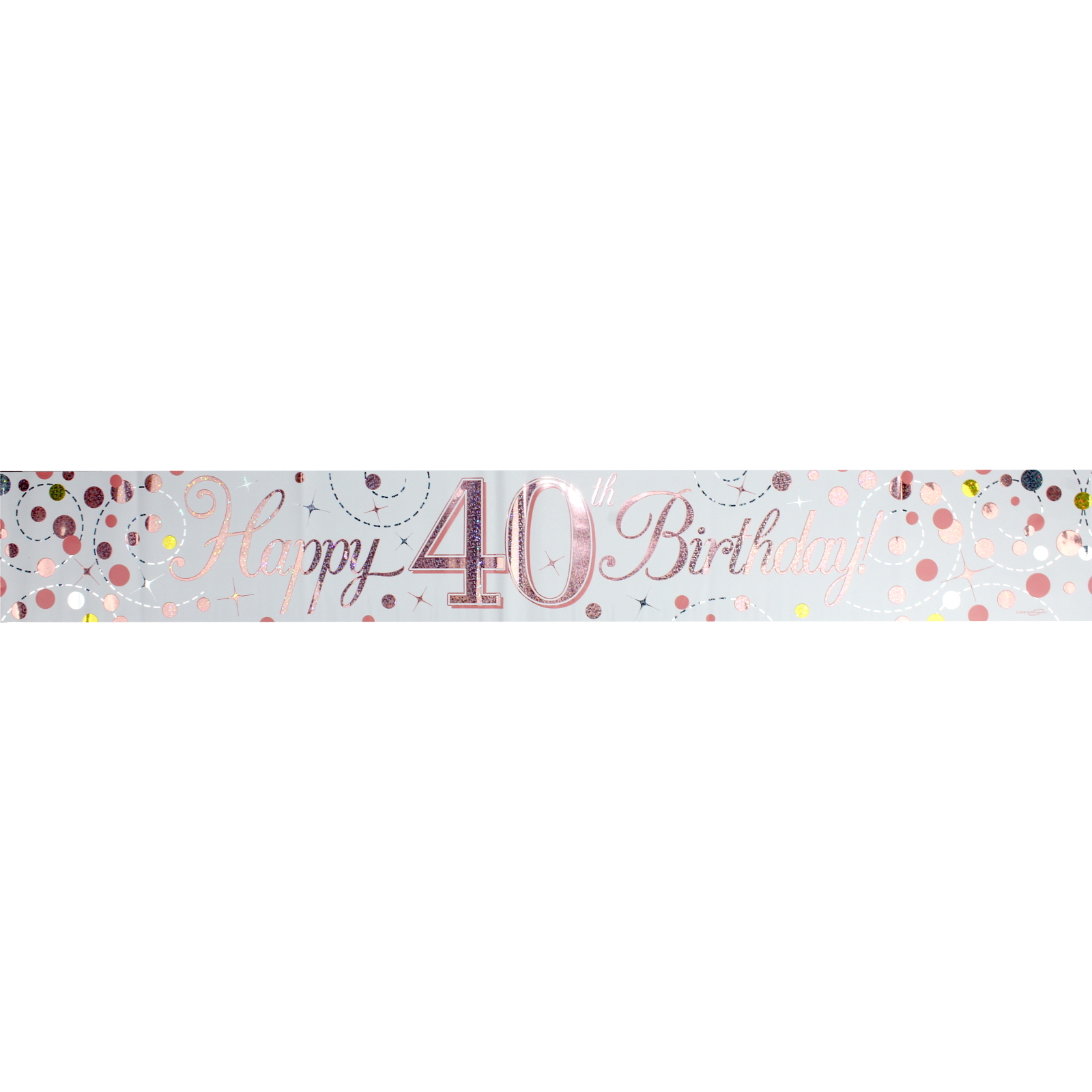 Sparkling Fizz Rose Gold 40th Birthday Banner