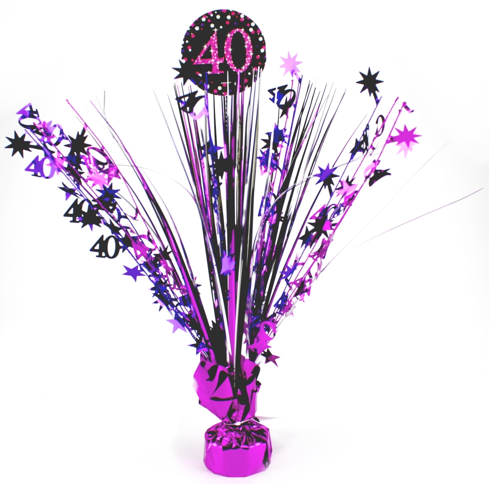 Pink Celebration 40th Birthday Foil Spray Centrepiece