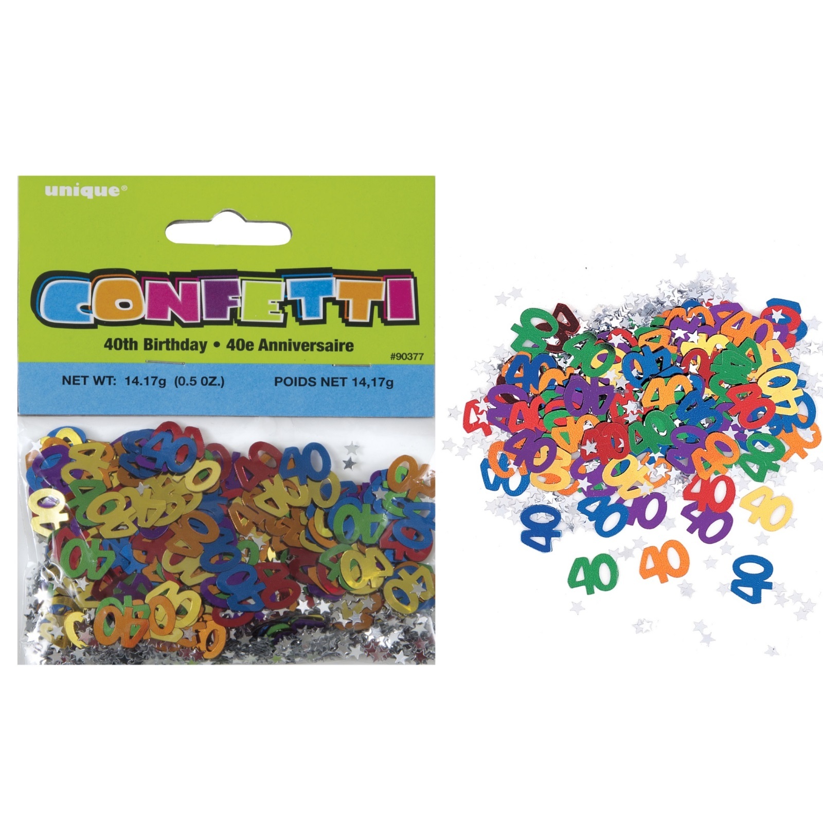 Coloured 40th Birthday Confetti/Table Scatters
