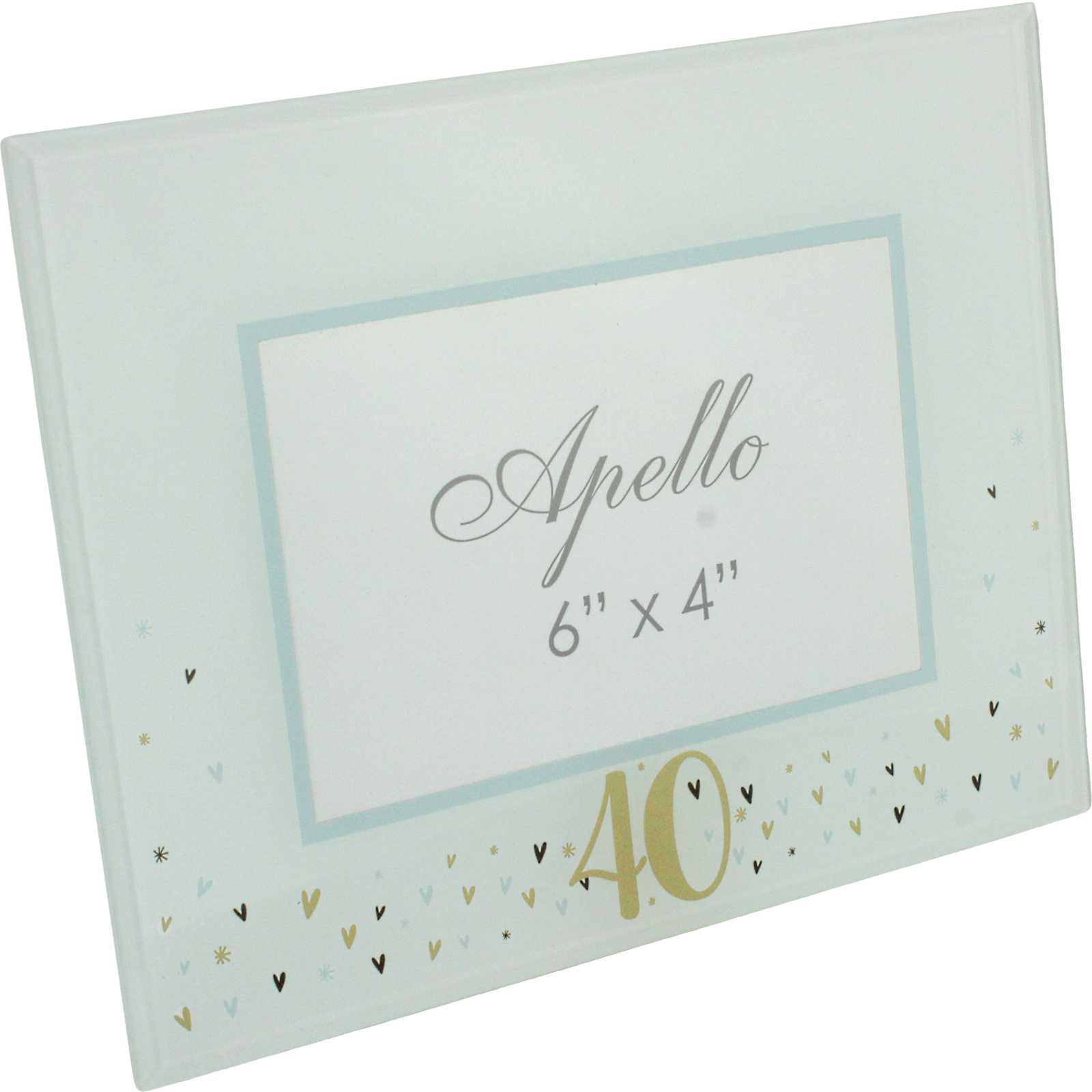 40th Birthday Pastel Hearts Glass Photo Frame