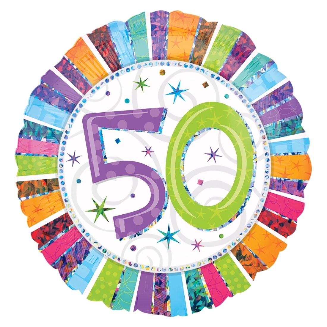Radiant 50th Birthday Helium Balloon