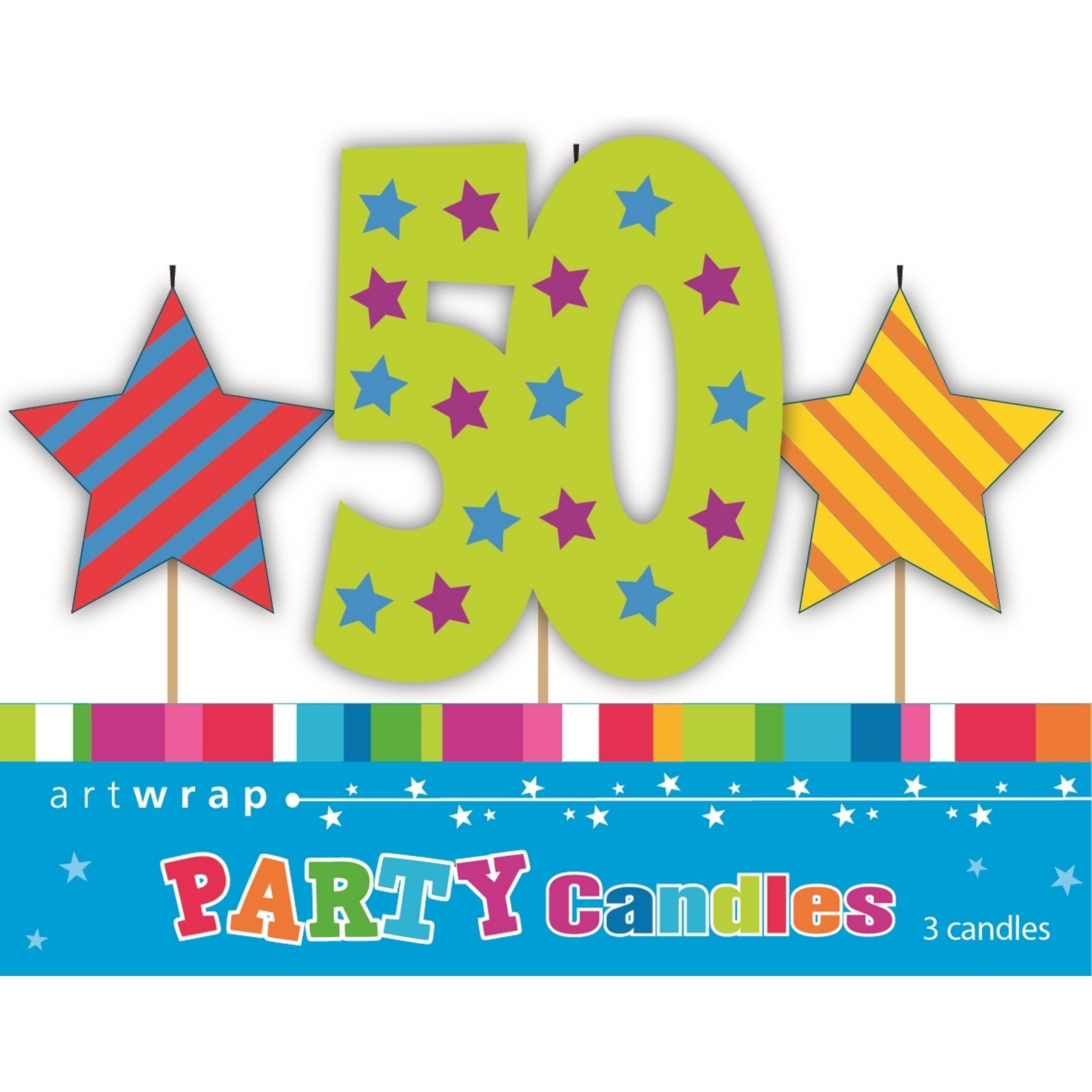 50th Stars and Stripes Candle Set
