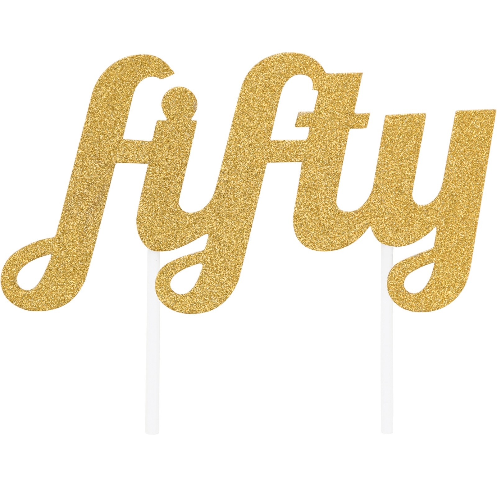 Gold Glitter Fifty Cake Topper