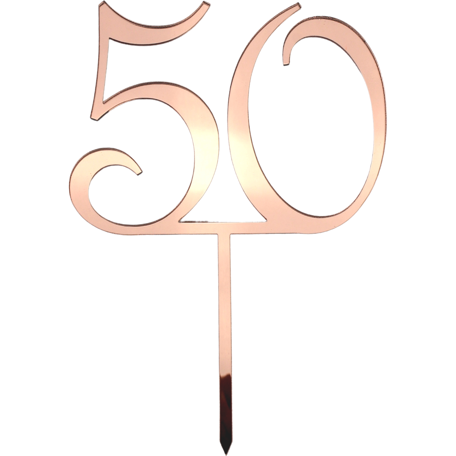 50 Rose Gold Mirror Cake Topper 
