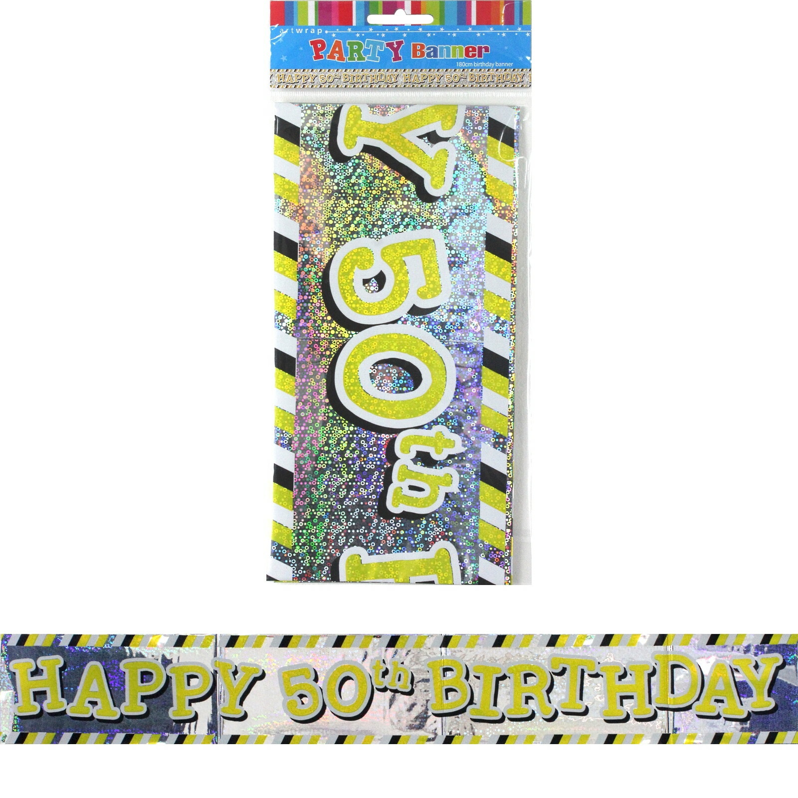 Prismatic Happy 50th Birthday Foil Banner