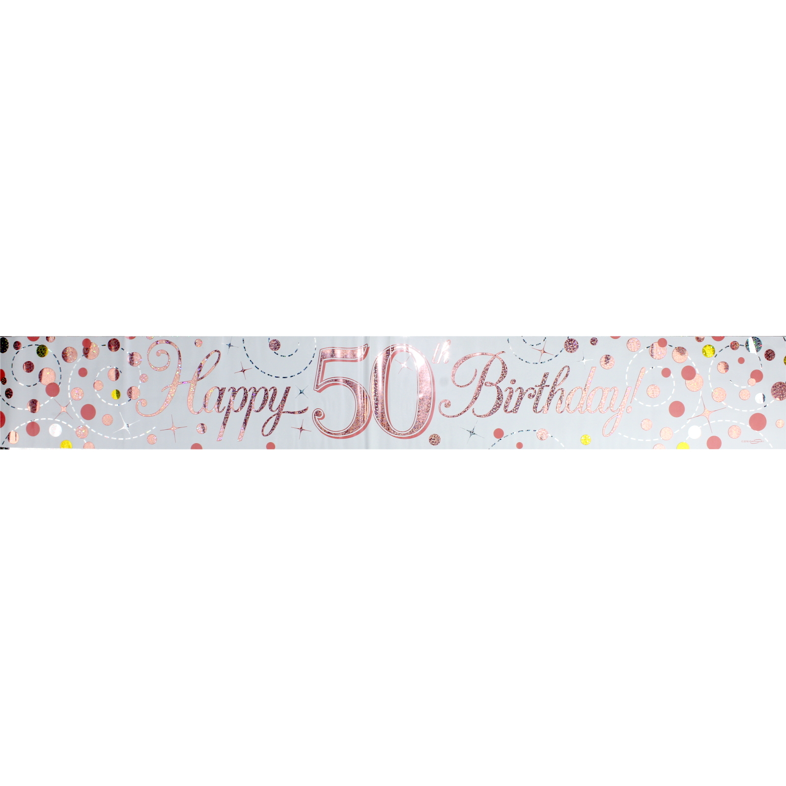 Sparkling Fizz Rose Gold 50th Birthday Banner