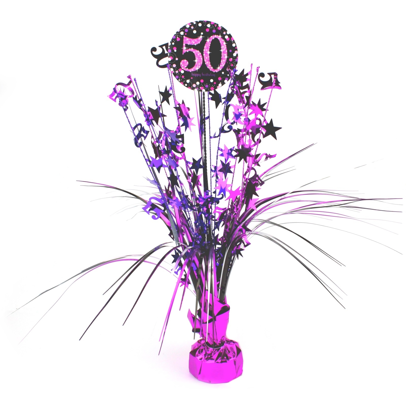 Pink Celebration 50th Birthday Foil Spray Centrepiece
