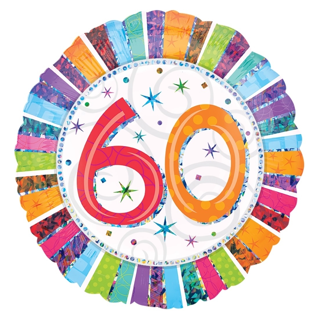 Radiant 60th Birthday Helium Balloon