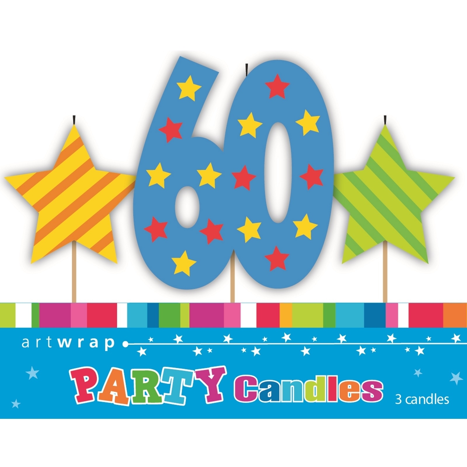 60th Stars and Stripes Candle Set 