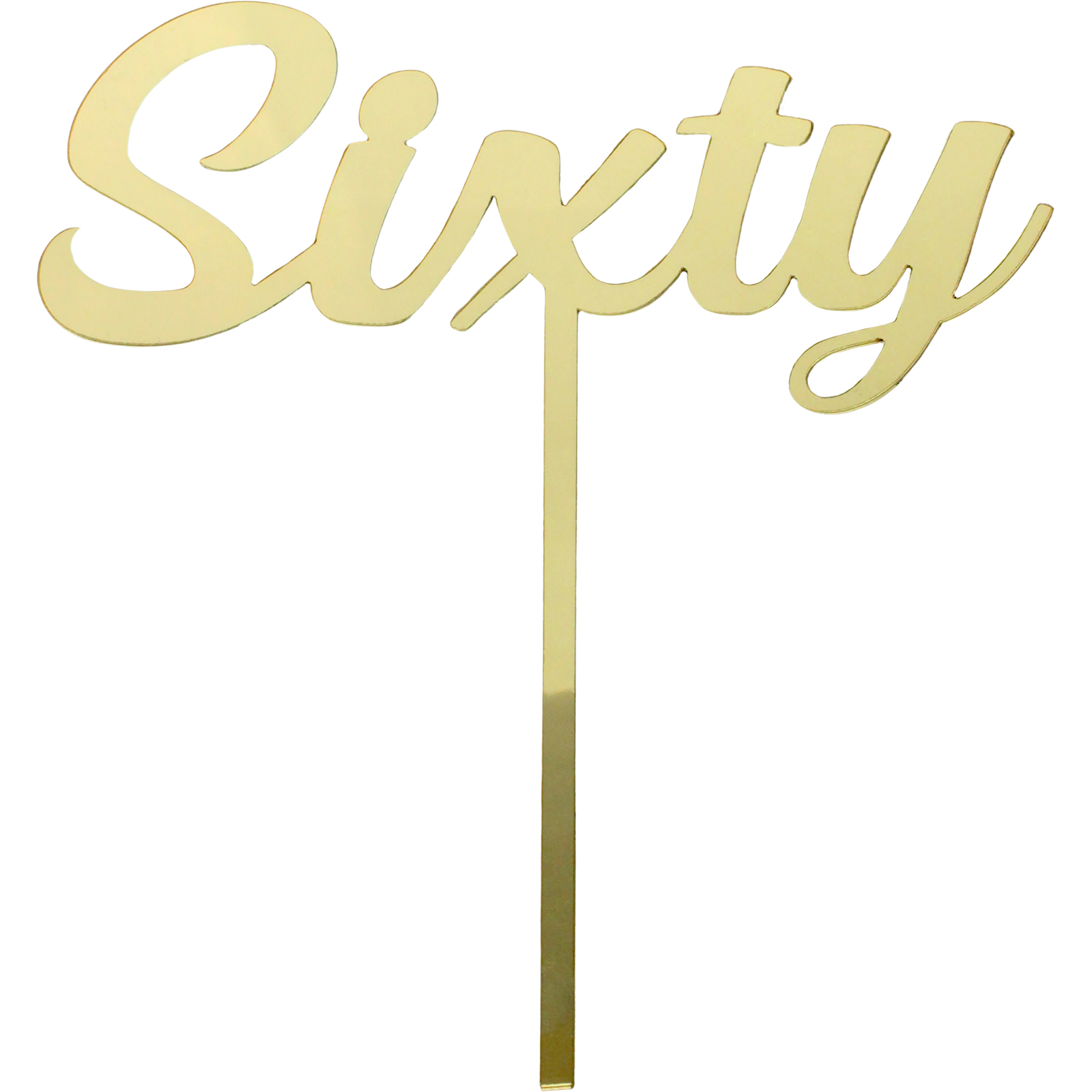 Sixty Gold Acrylic Cake Topper