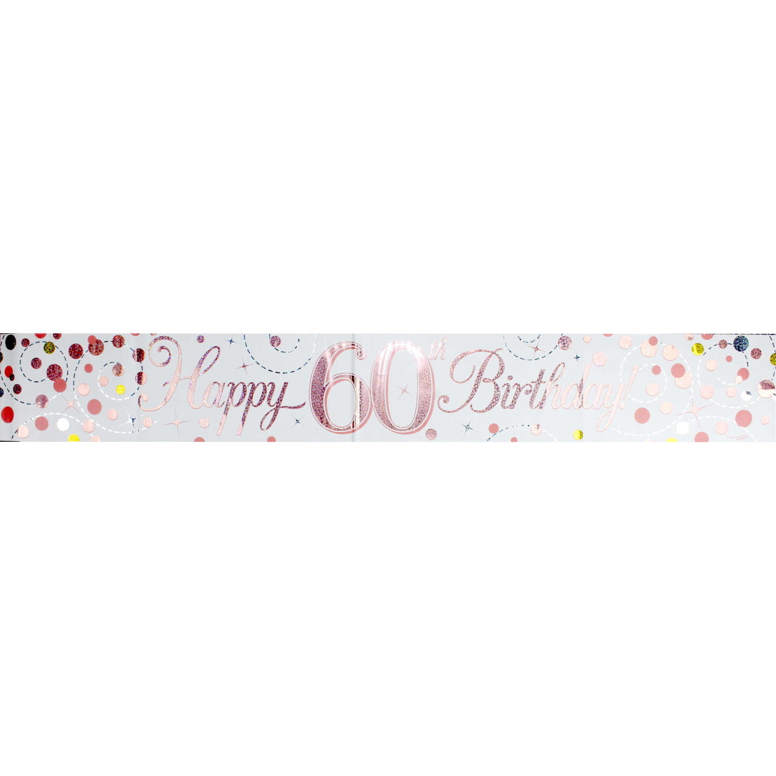 Sparkling Fizz Rose Gold 60th Birthday Banner