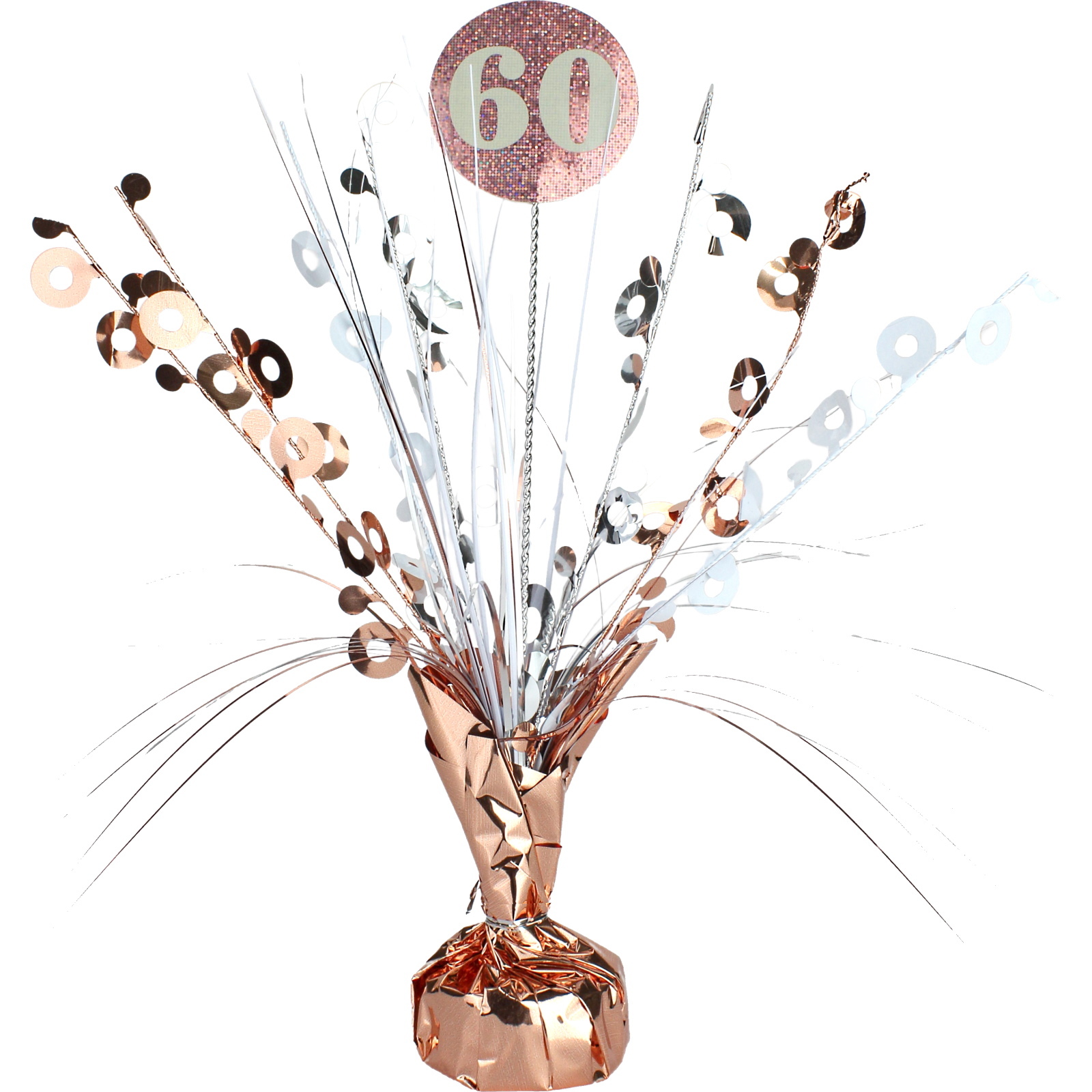 Prismatic Rose Gold and White 60th Birthday Spray Centrepiece