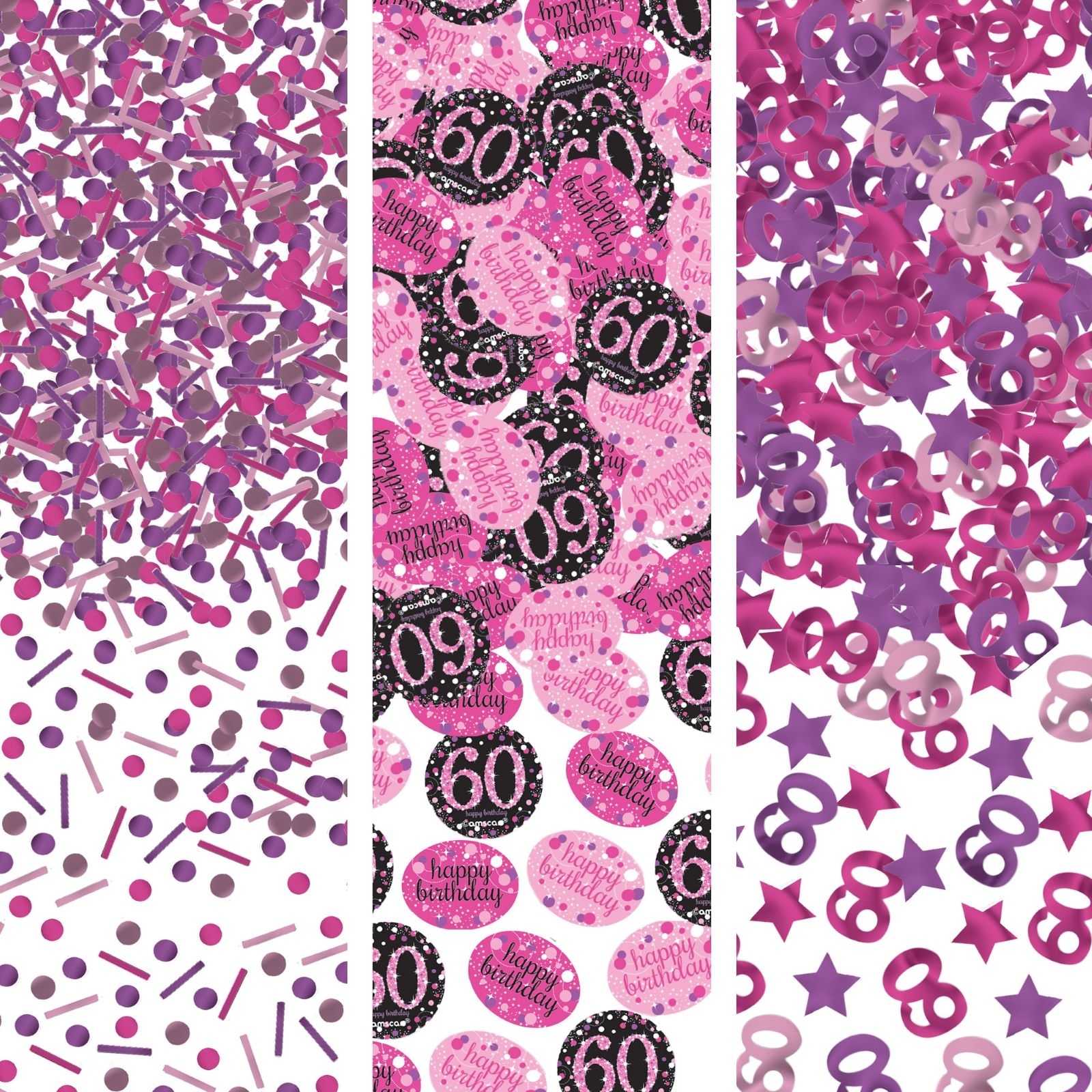 Pink Celebration 60th Birthday Confetti/Table Scatters