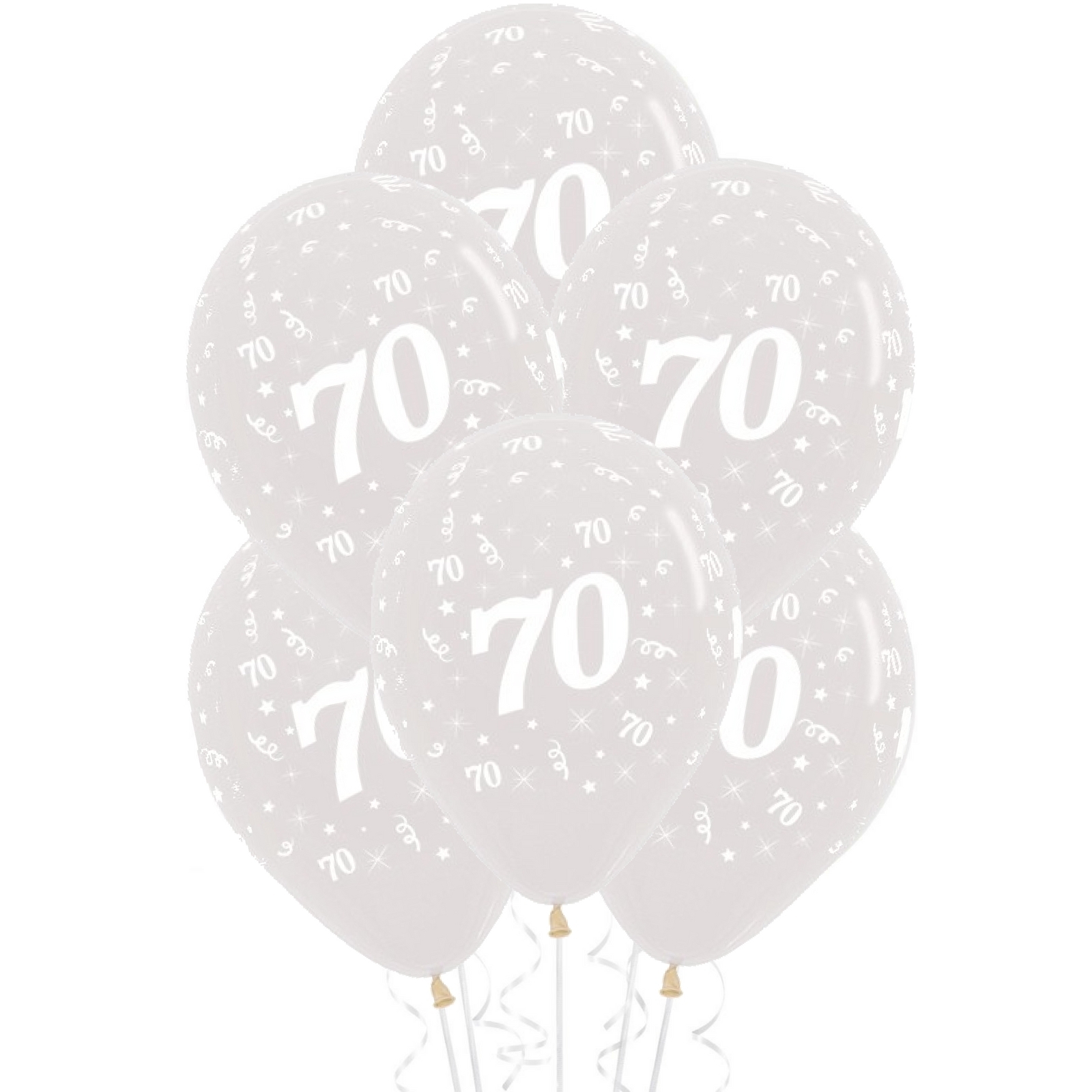 Sempertex 70th Jewel Crystal Clear Balloons (Pack of 6)