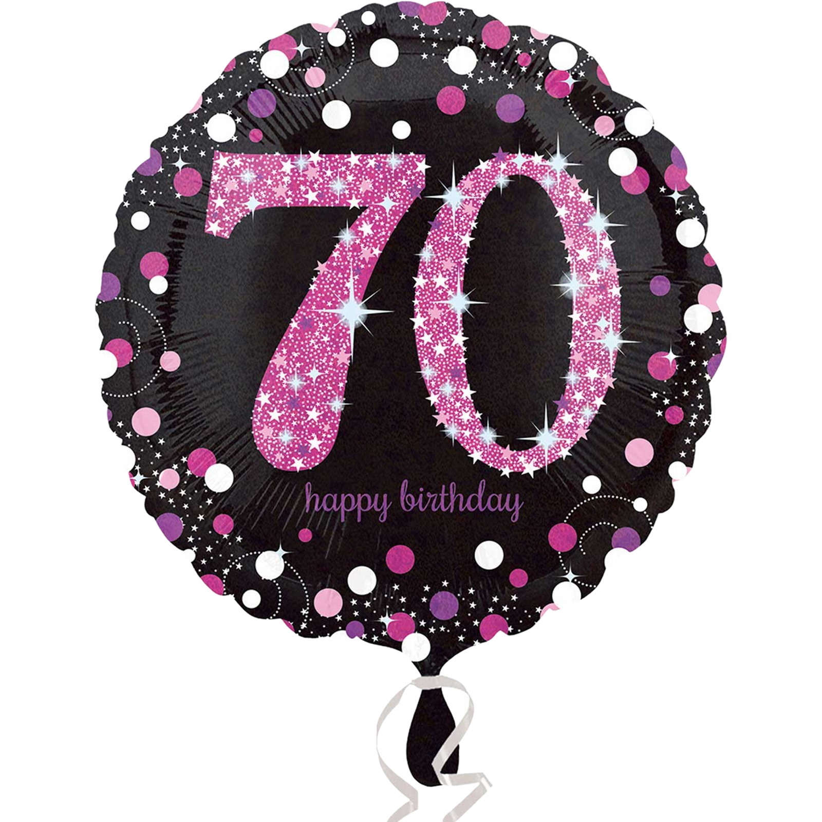 Pink Celebration 70th Birthday Helium Balloon - Discount Party Supplies