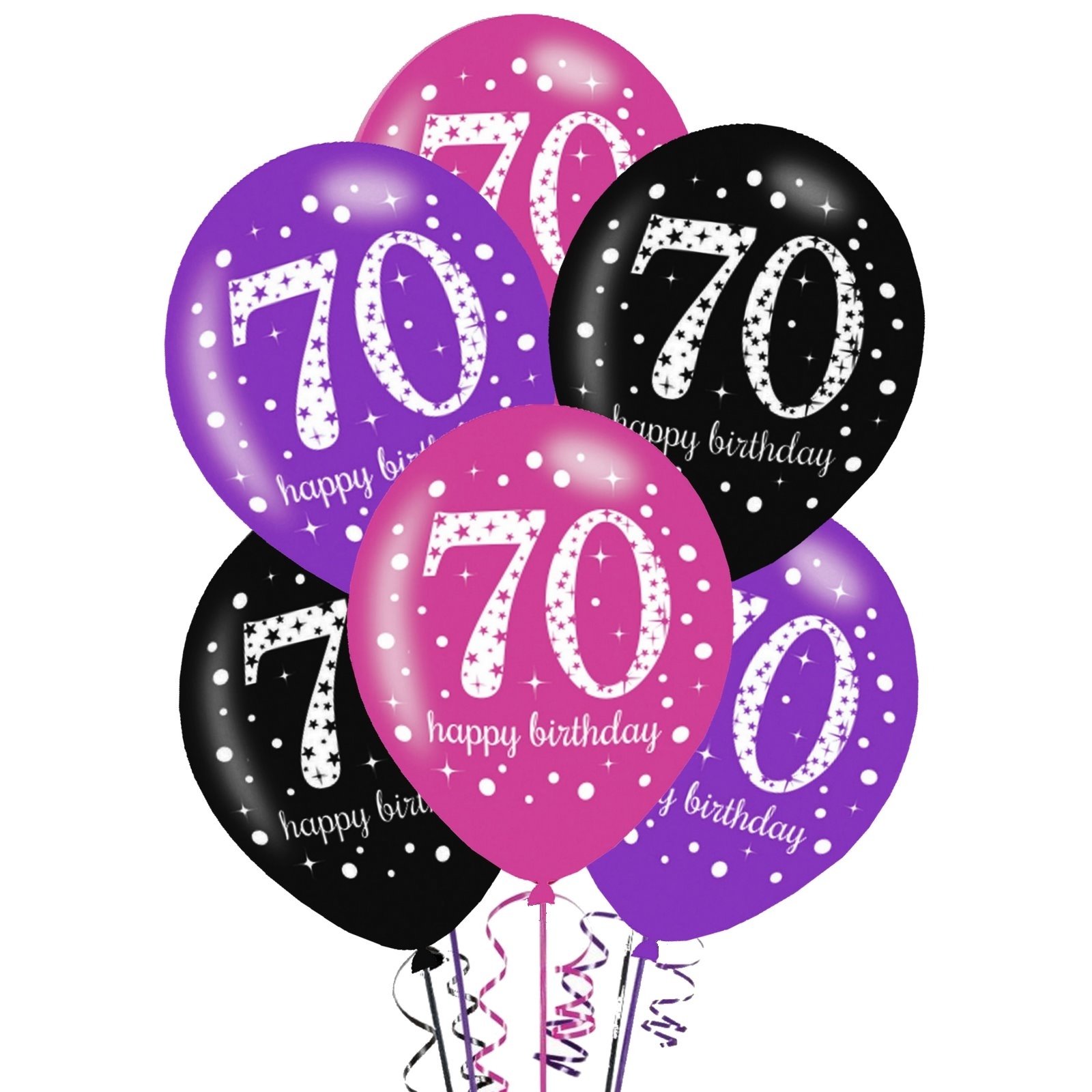 Pink Celebration 70th Birthday Balloons (Pack of 6)