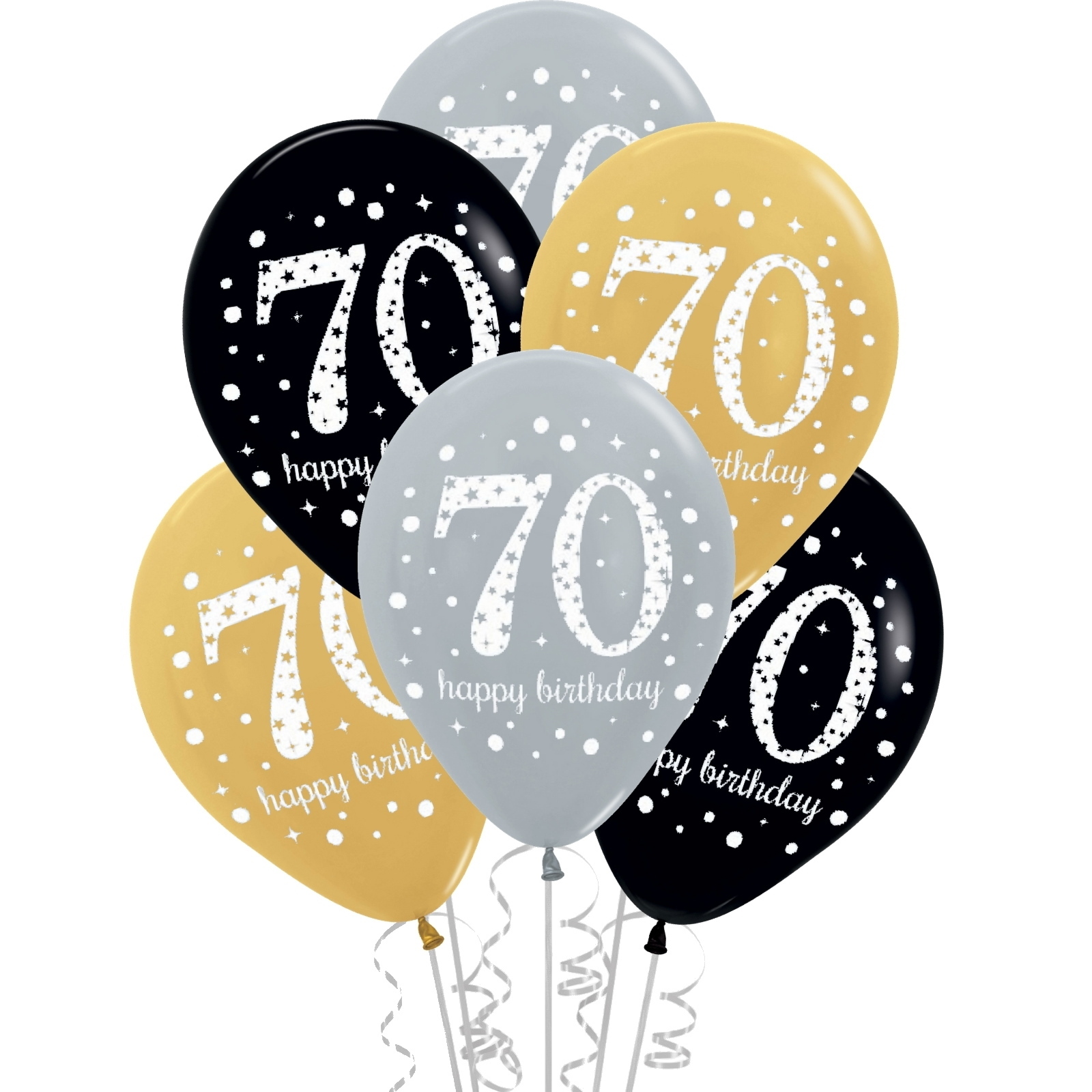 Sparkling Celebration 70th Birthday Balloons (Pack of 6)