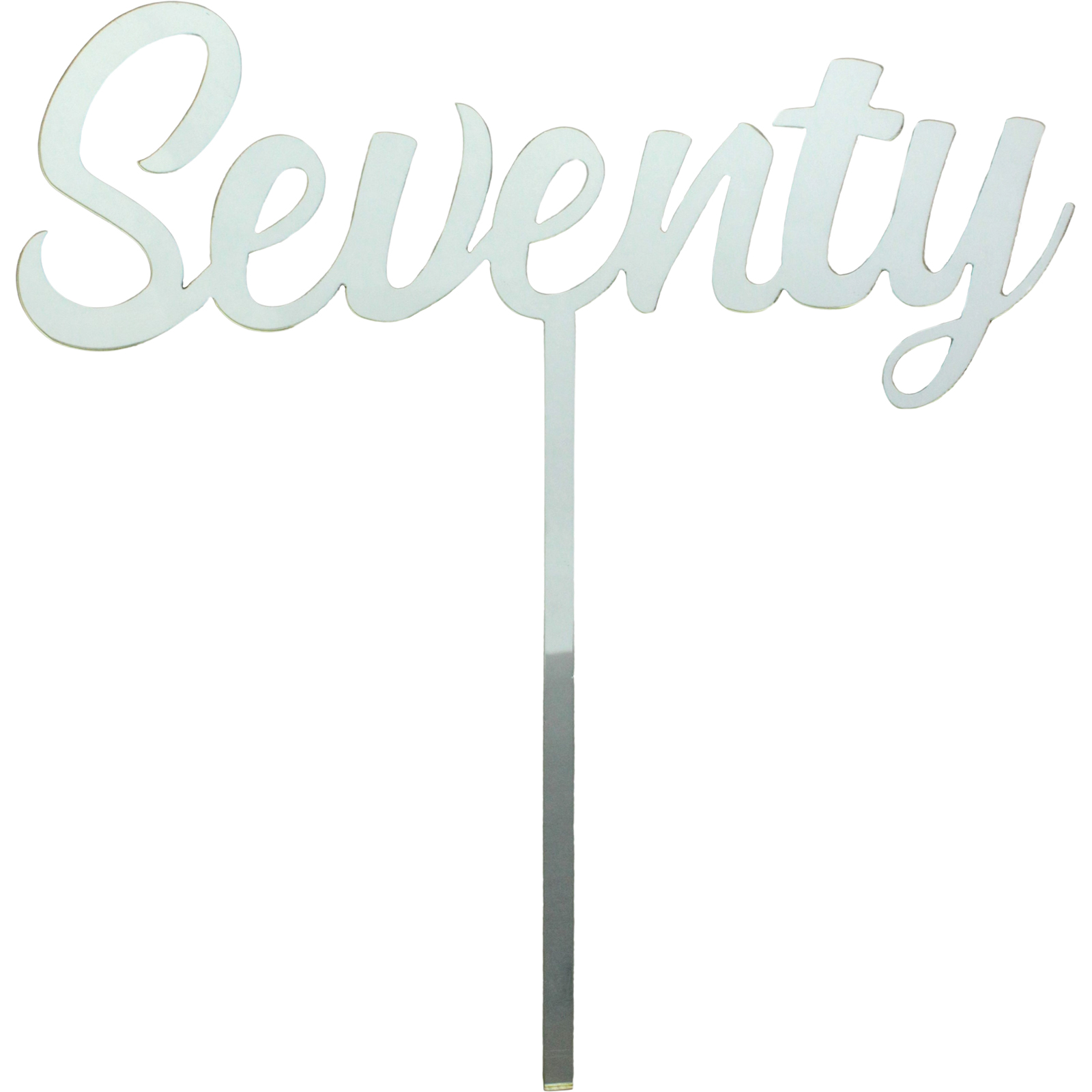 Seventy Silver Acrylic Cake Topper