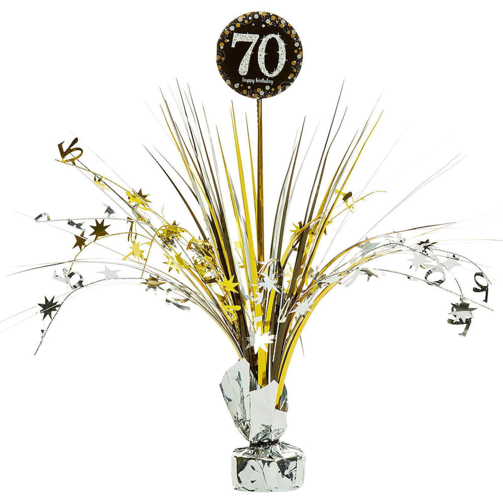 Sparkling Celebration 70th Birthday Foil Spray Centrepiece