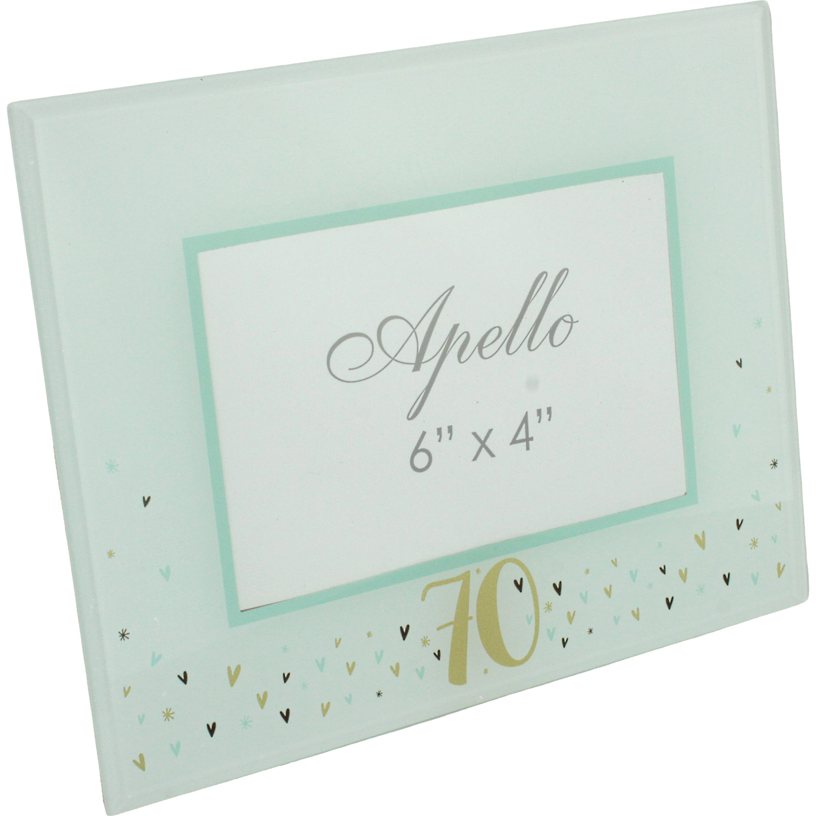 70th Birthday Pastel Hearts Glass Photo Frame 