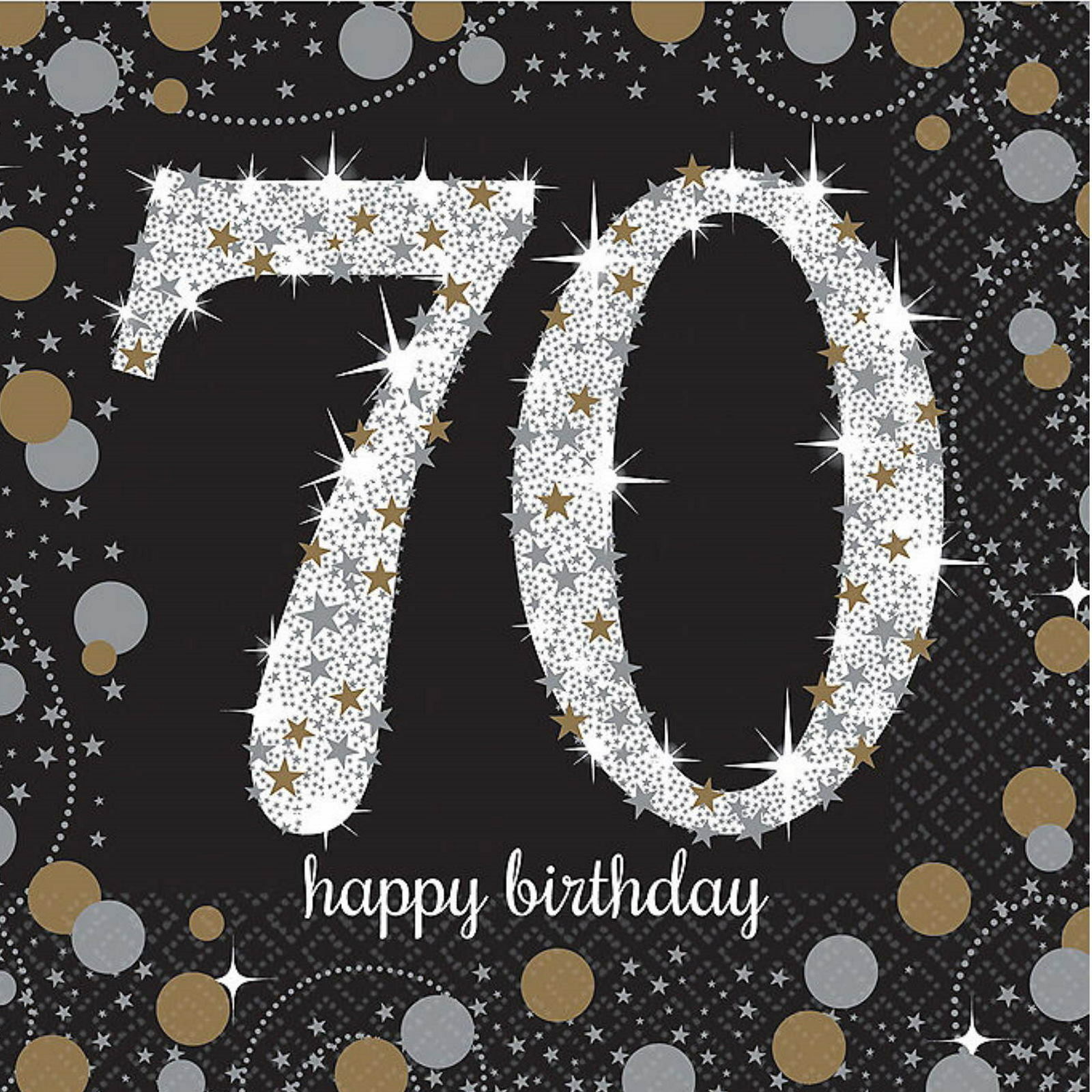 Sparkling Celebration 70th Birthday Large Napkins / Serviettes (Pack of 16)