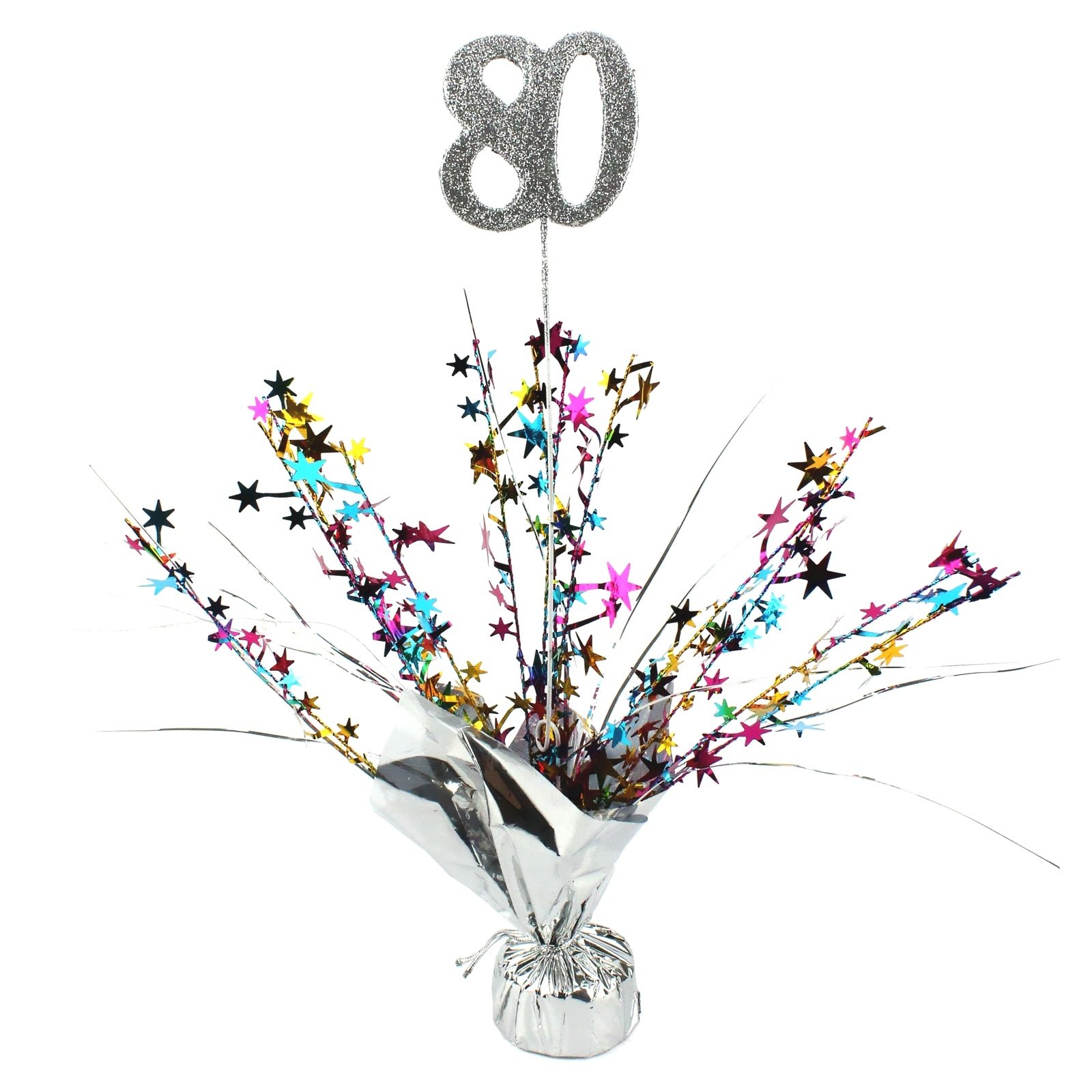 80th Balloon Weight Table Centrepiece