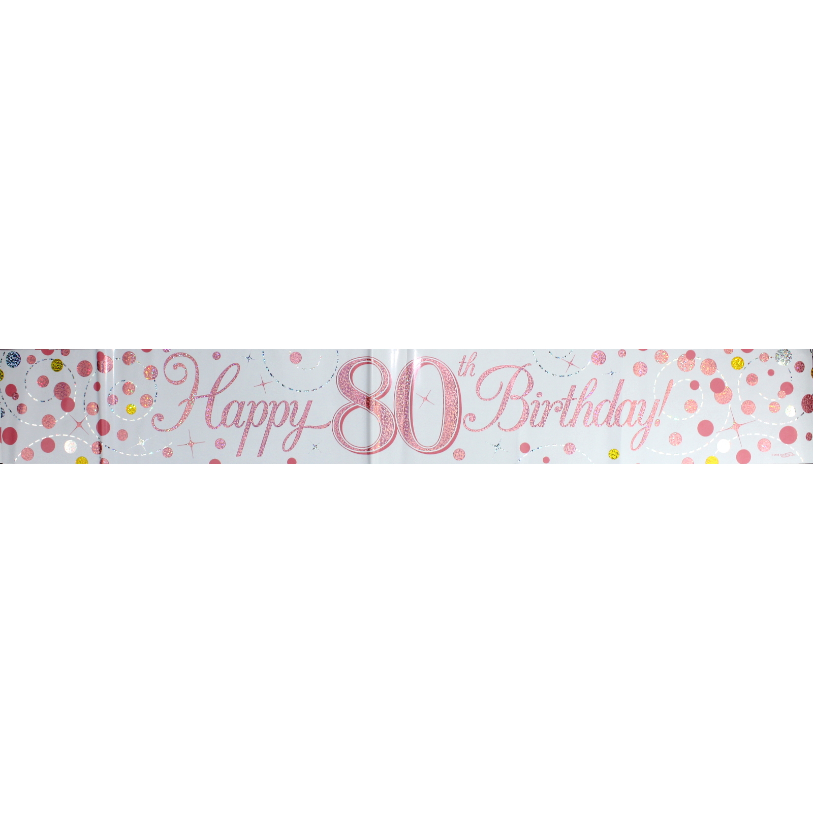 Sparkling Fizz Rose Gold 80th Birthday Banner