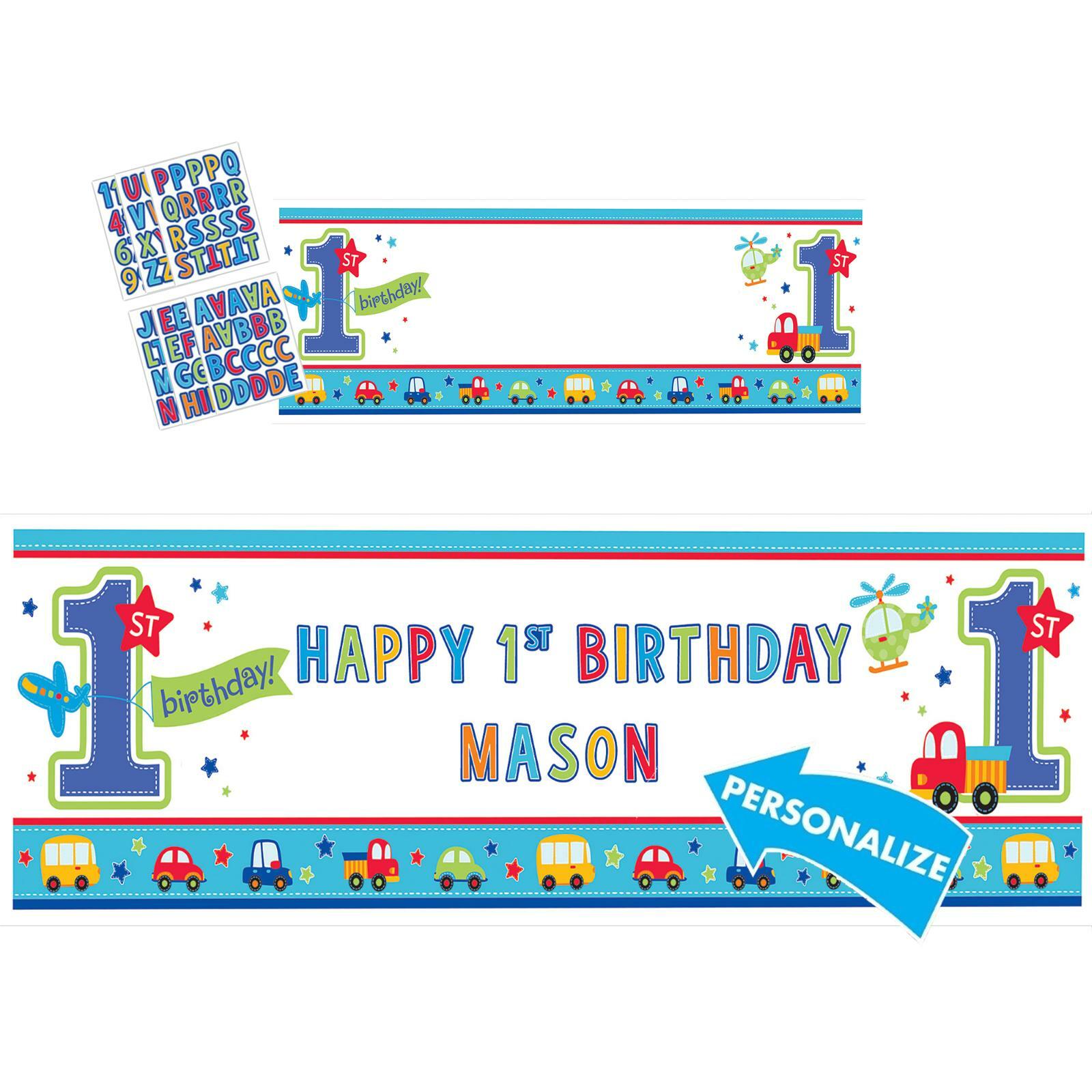 All Aboard Boy 1st Birthday Personalized Giant Banner