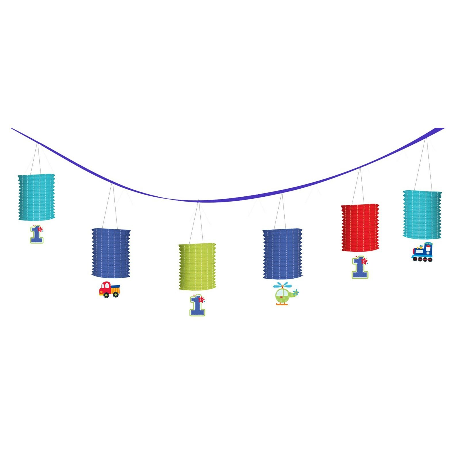 All Aboard Boy 1st Birthday Paper Lantern Garland