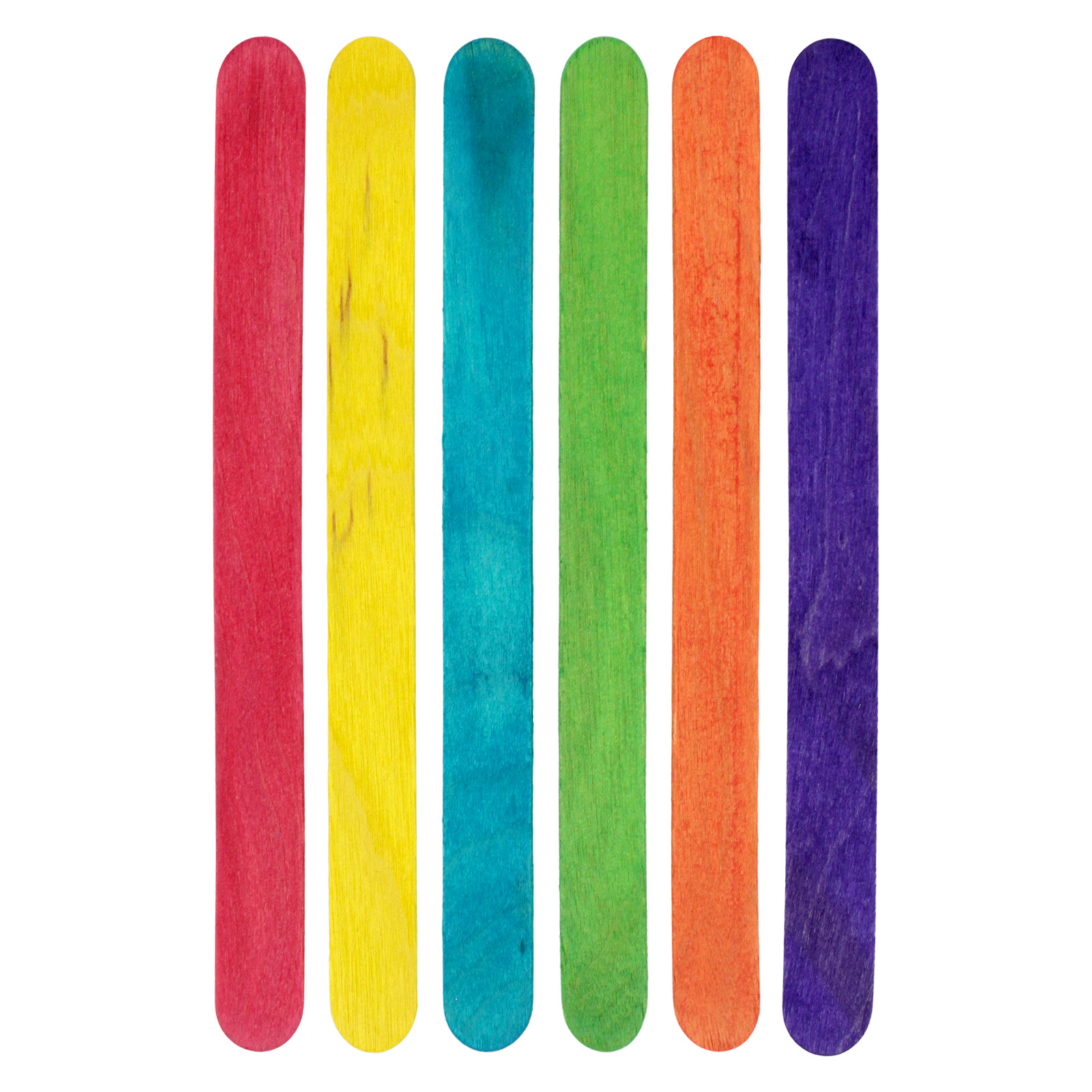 Assorted Coloured Wooden Craft Sticks (Pack of 50)