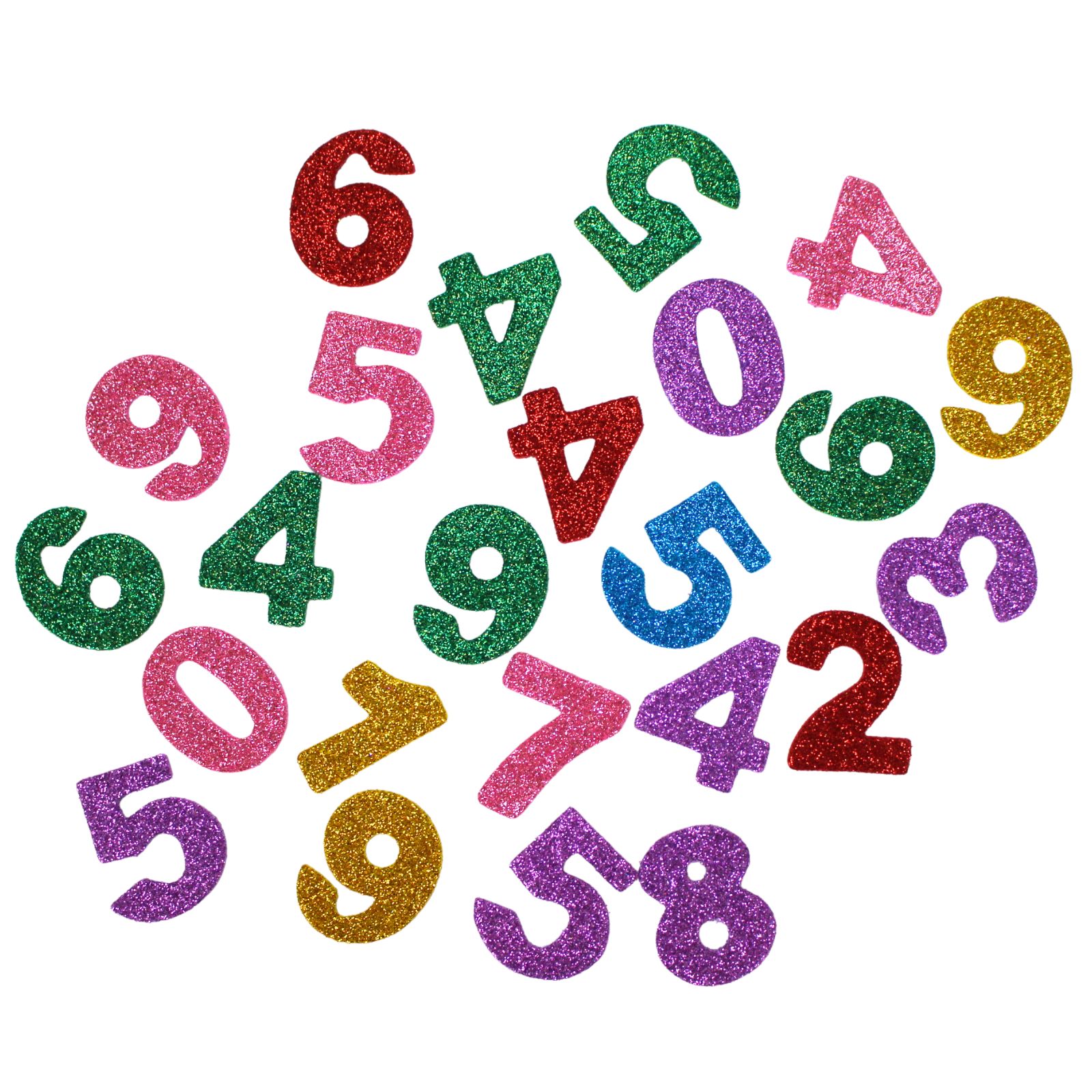 Assorted Coloured Glitter Number Stickers