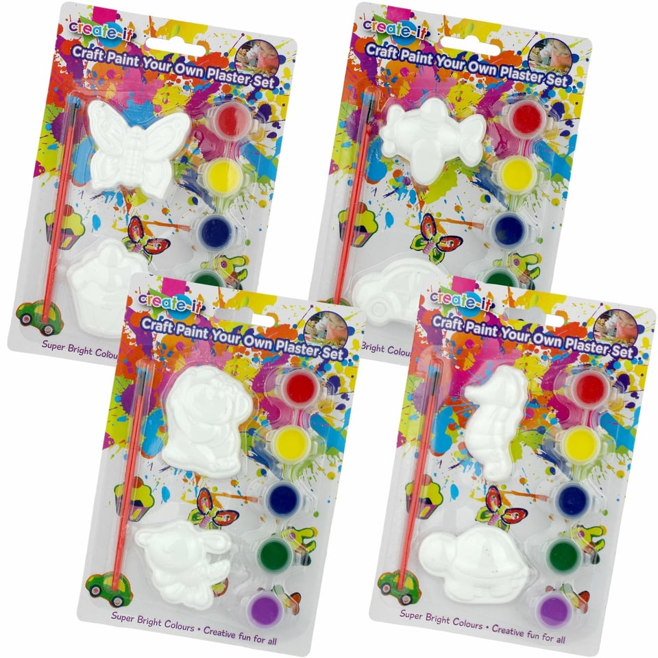 Mini Plaster Painting Kit | Arts and Crafts | Boys and Girls Birthday ...