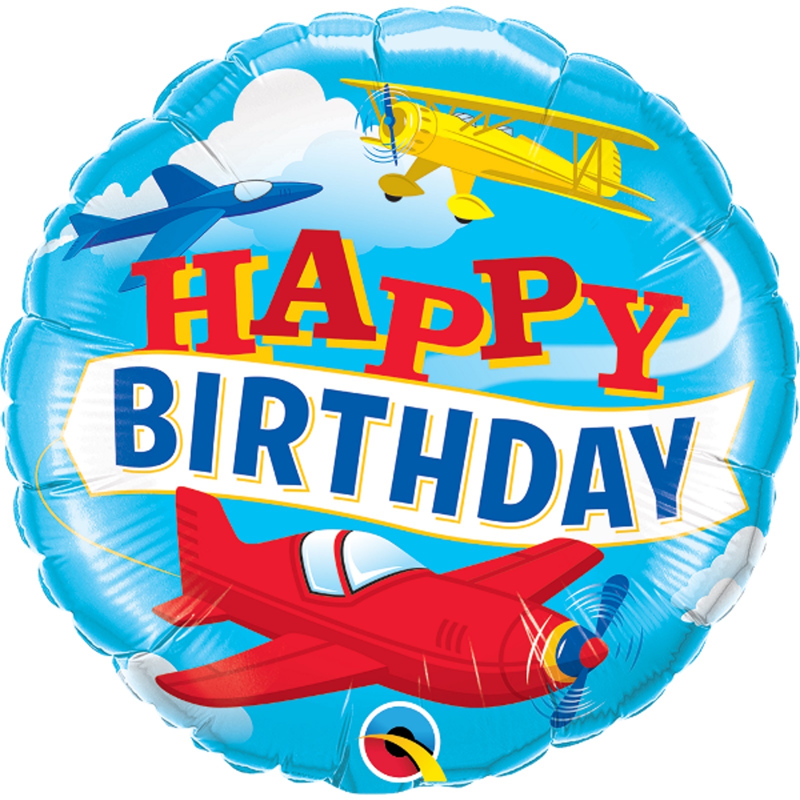 Airplane Happy Birthday Helium Balloon