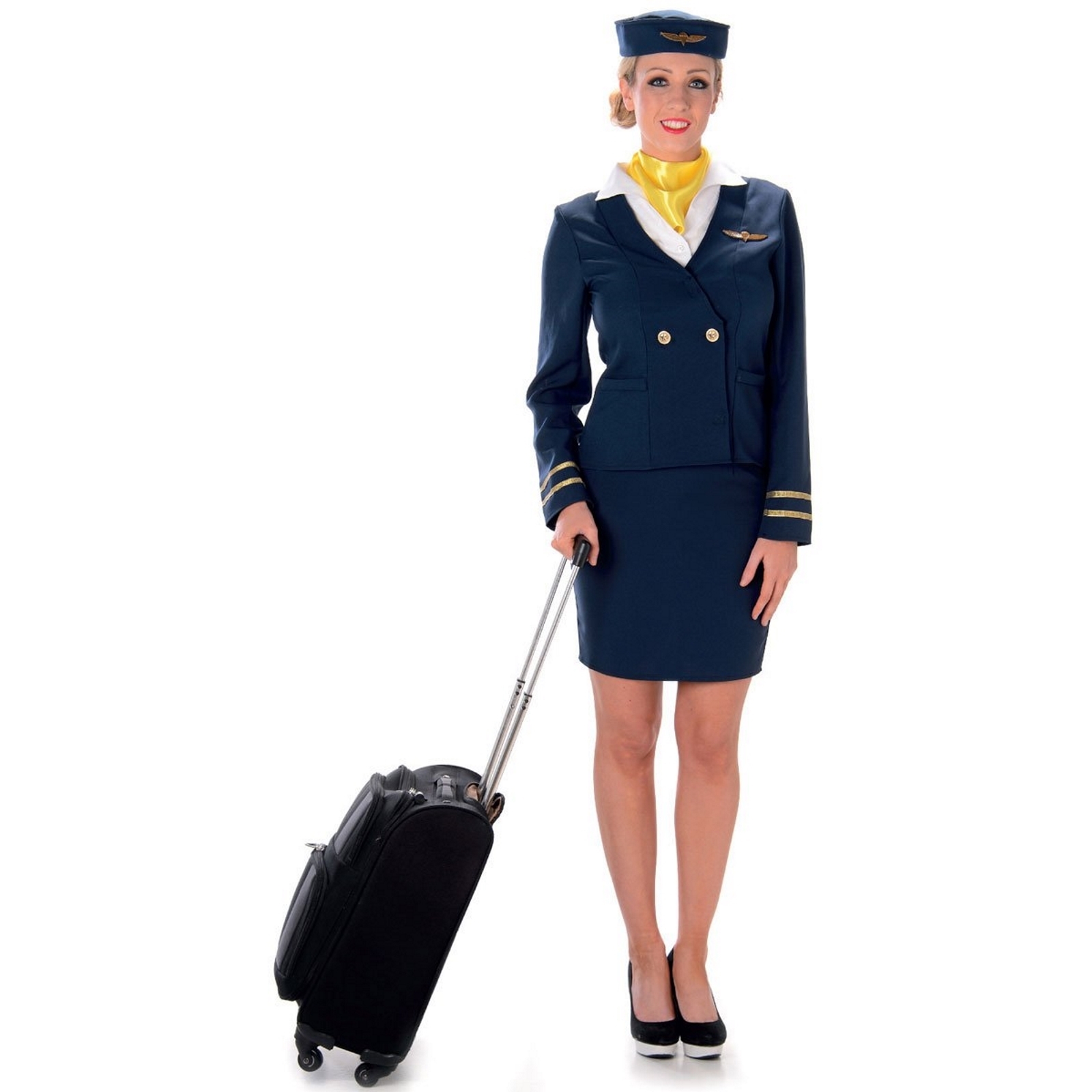 Blue Flight Attendant Ladies Costume Medium