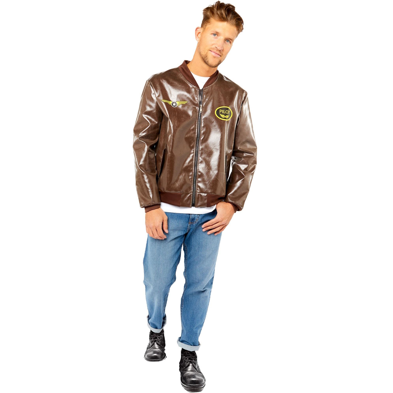 Pilot Bomber Jacket Adult Costume Medium