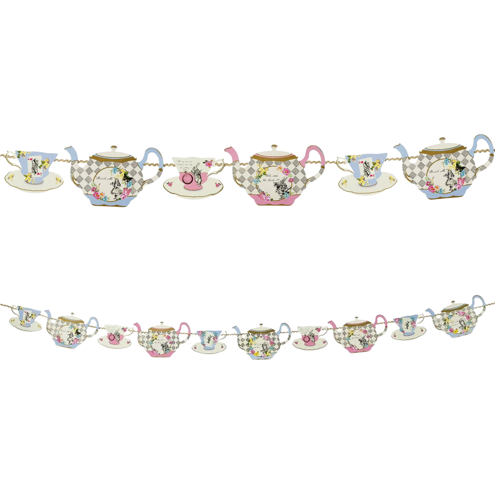 Talking Tables Alice In Wonderland Teapot Garland Banner 4m