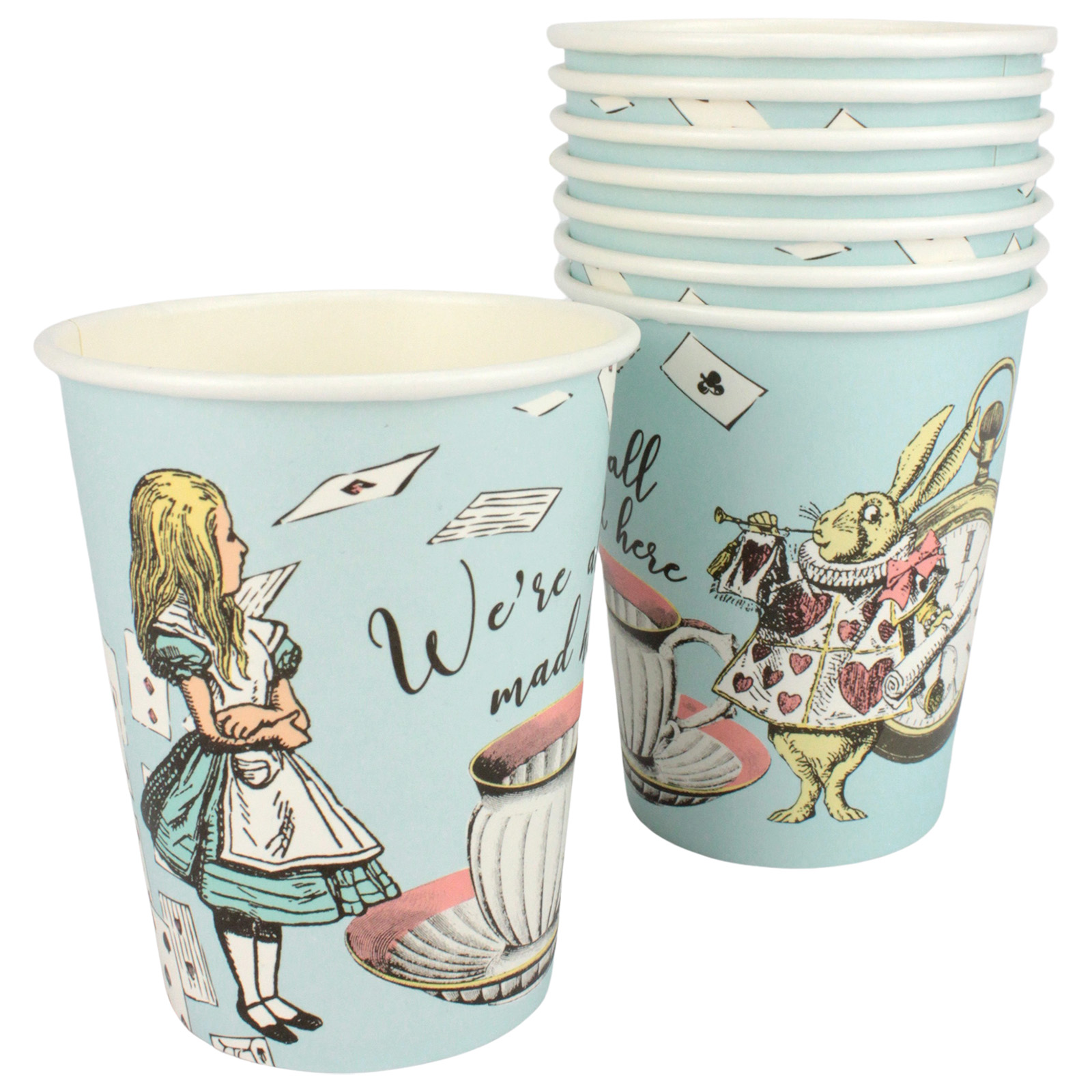 Talking Tables Alice In Wonderland Blue Paper Cups (Pack of 8)