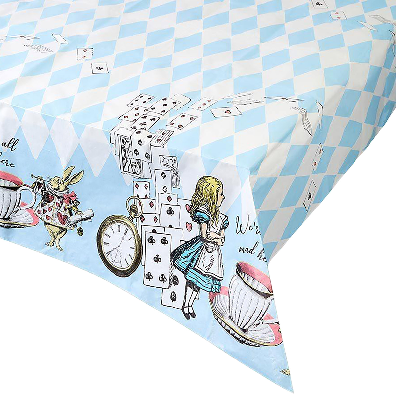 Talking Tables Blue Alice In Wonderland Paper Tablecloth 
