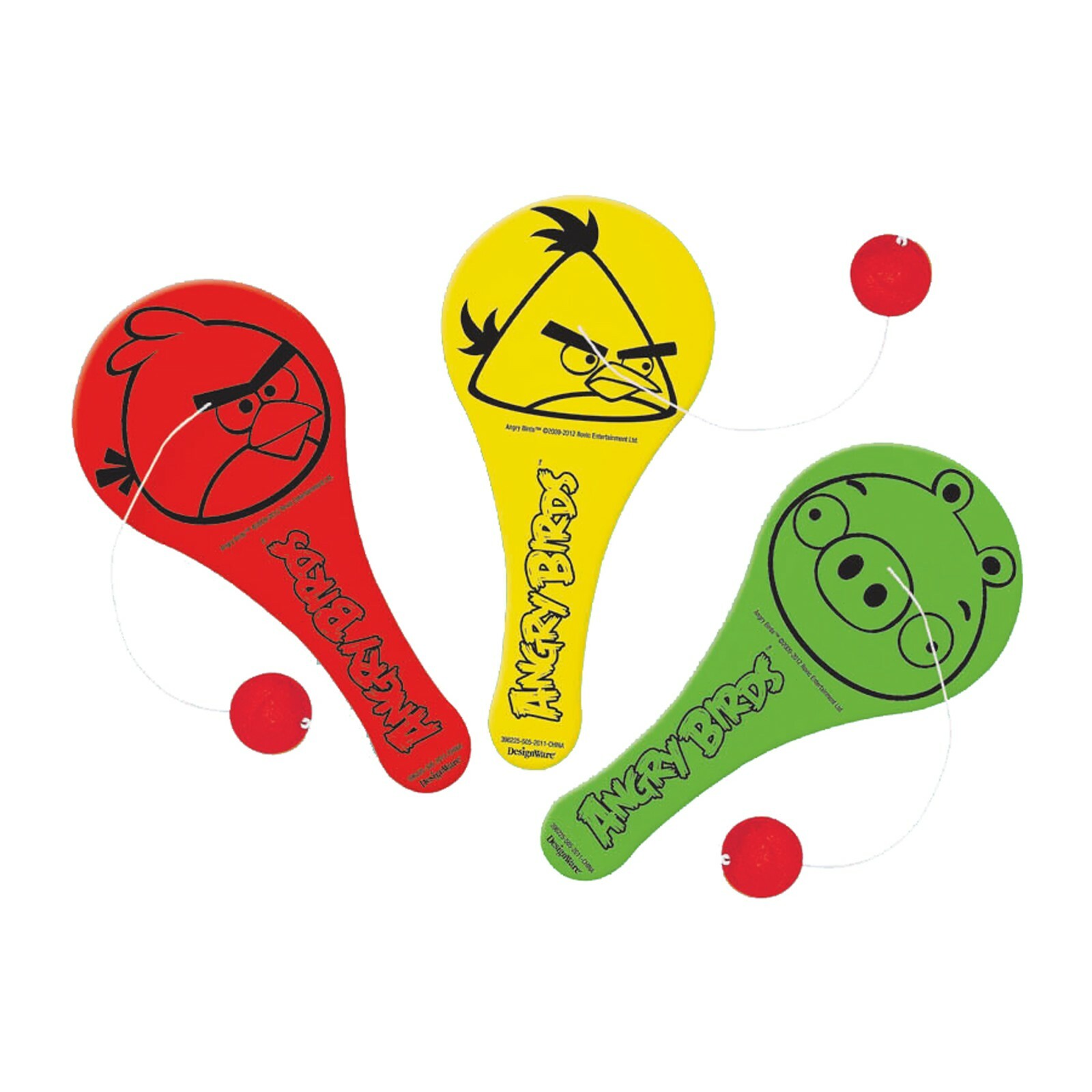 Angry Birds Mini Paddleball Toys (Pack 12)