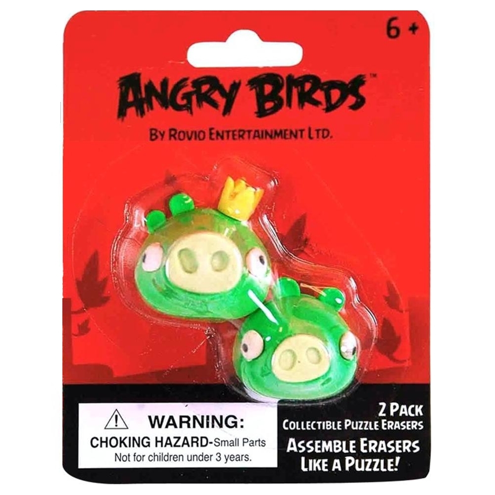 Angry Birds Green Pig Puzzle Erasers (Pack of 2)