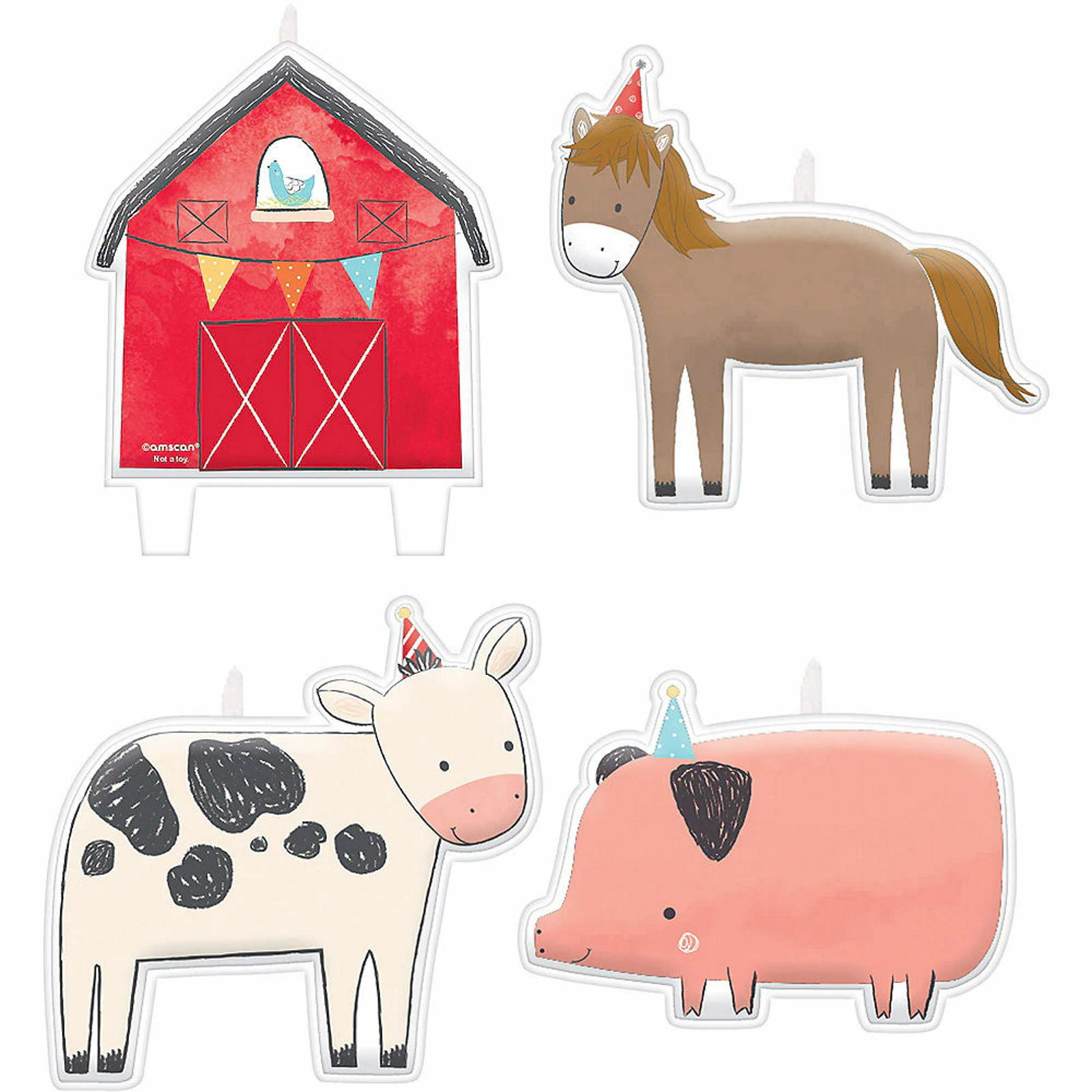 Barnyard Birthday Candles (Set of 4)