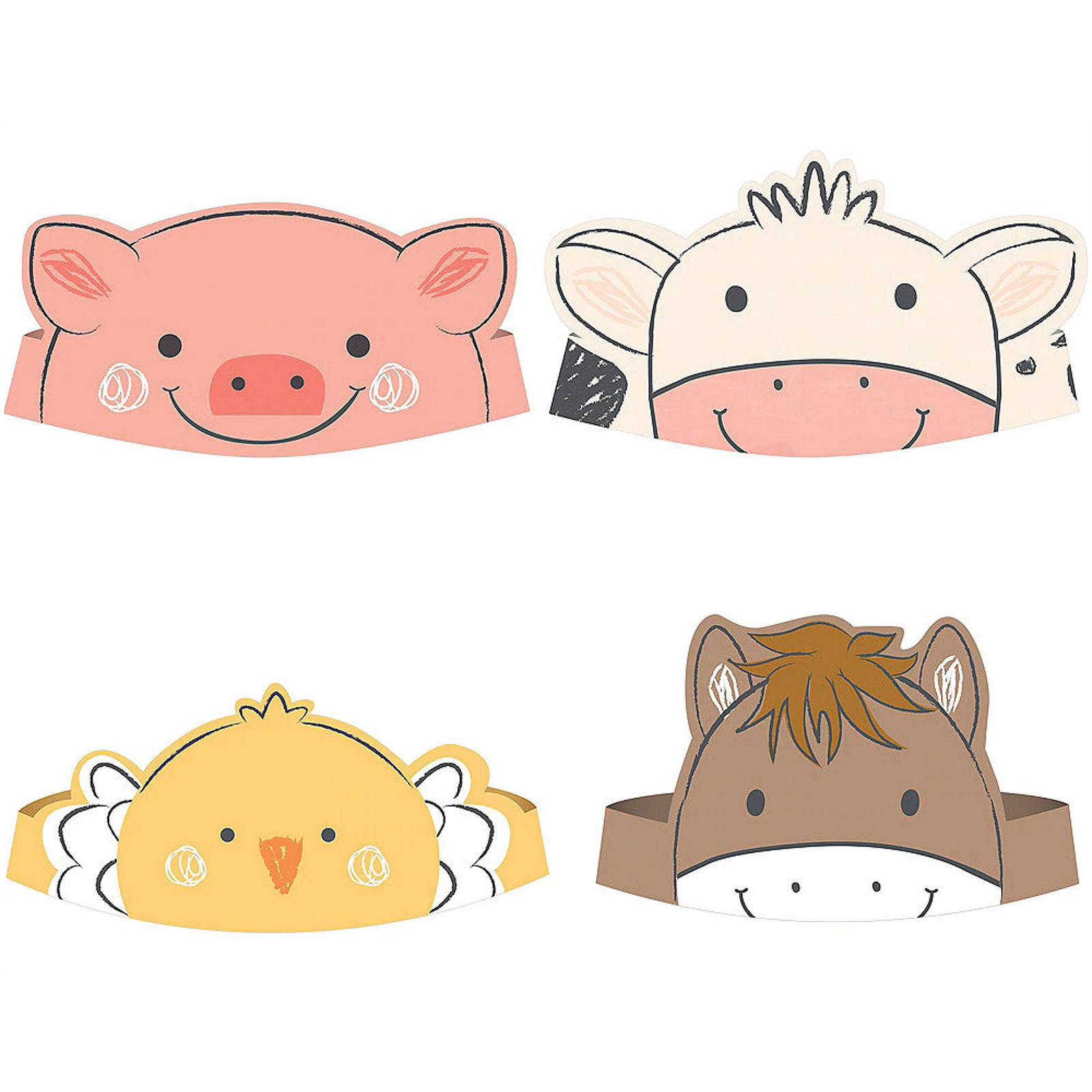 Barnyard Birthday Party Hats (Pack of 8)