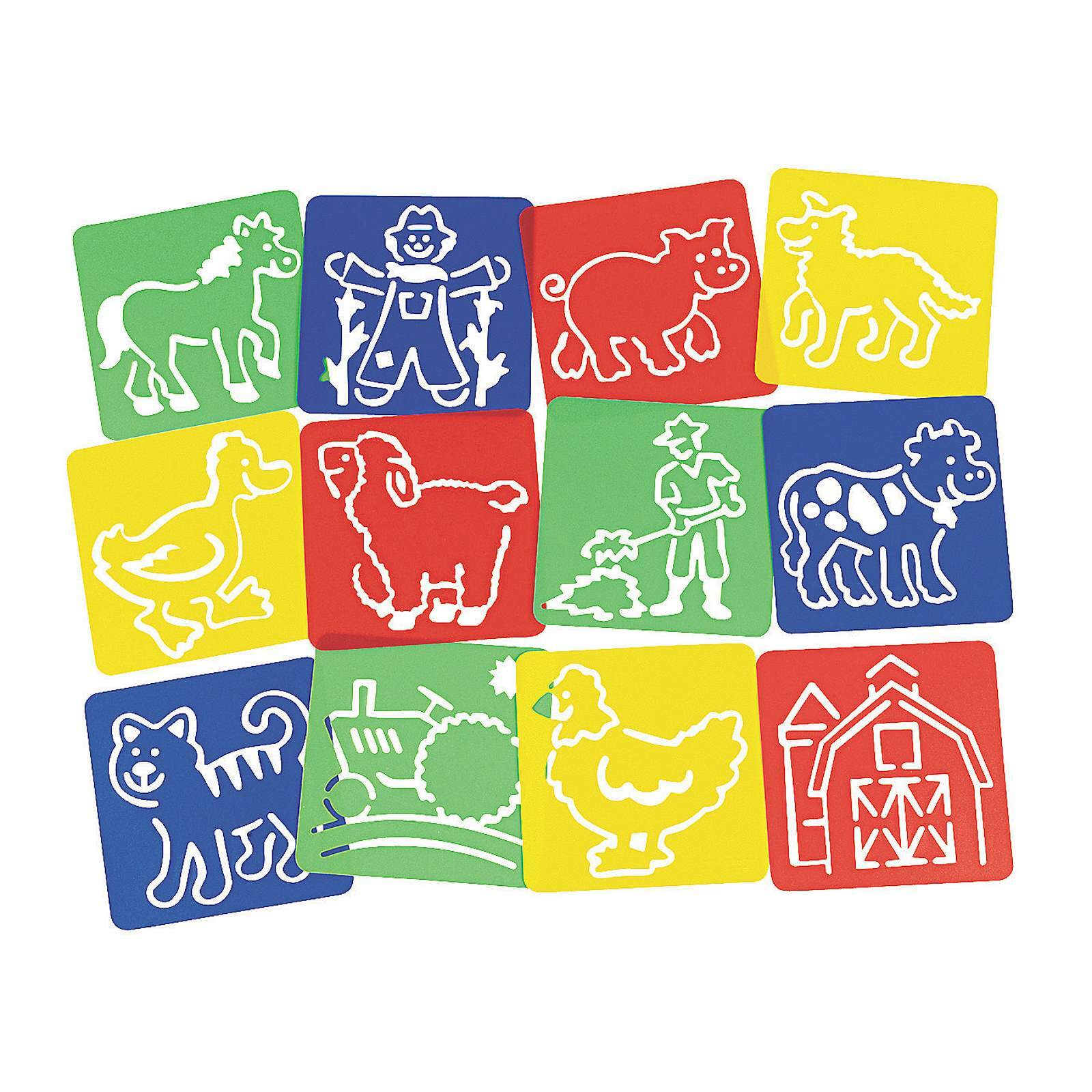 Plastic Farm Stencils (Pack of 12)