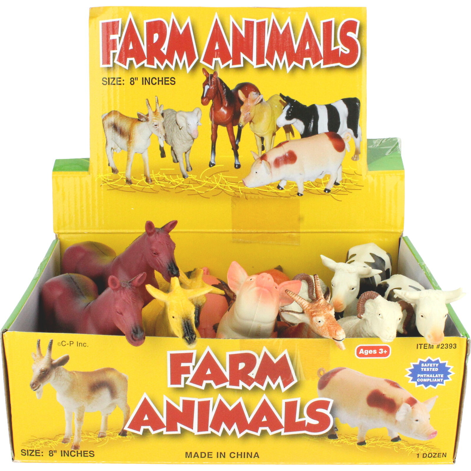 Large Plastic Farm Animals (Pack of 12) Farm Animals Barnyard