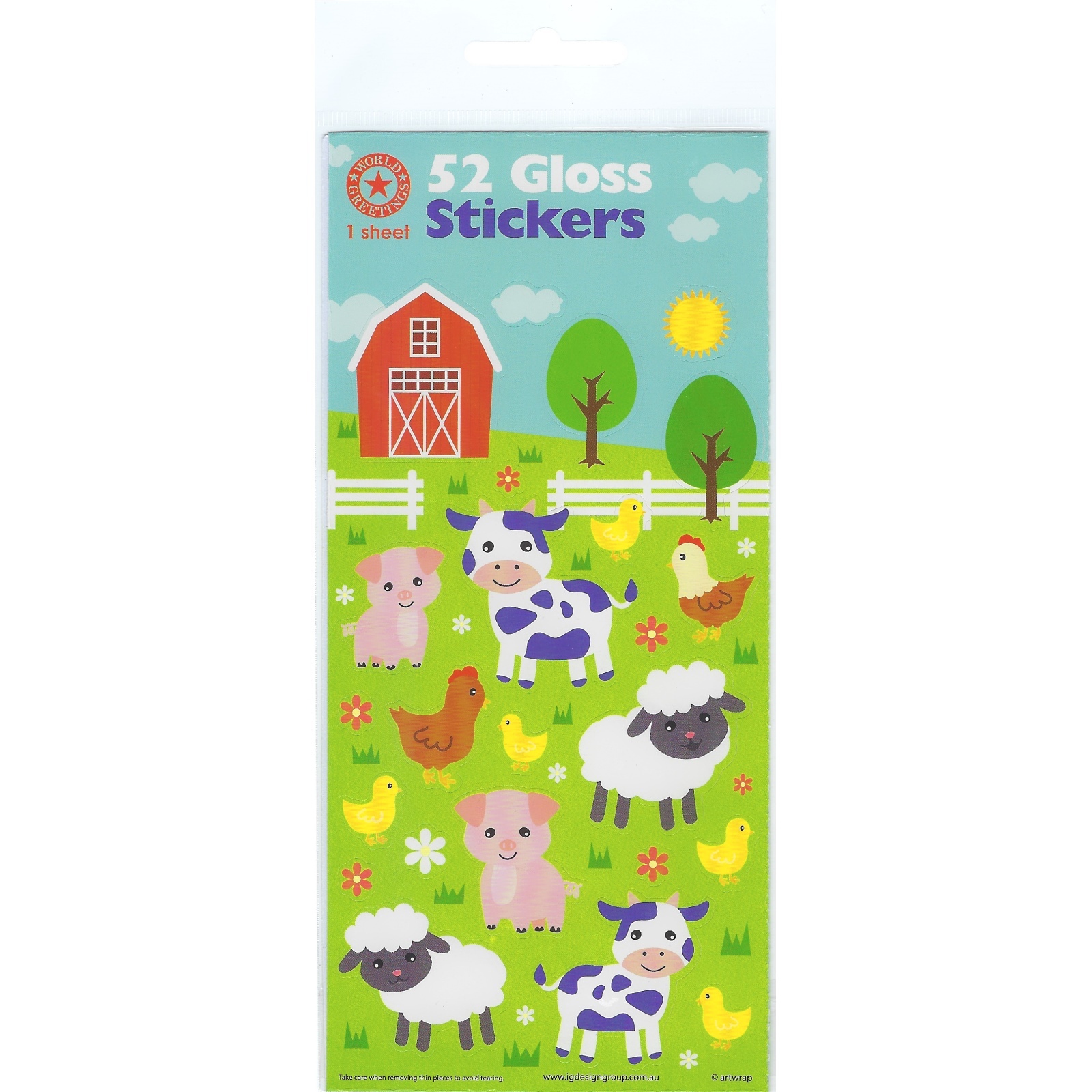 Farm Animal Stickers (1 Sheet)